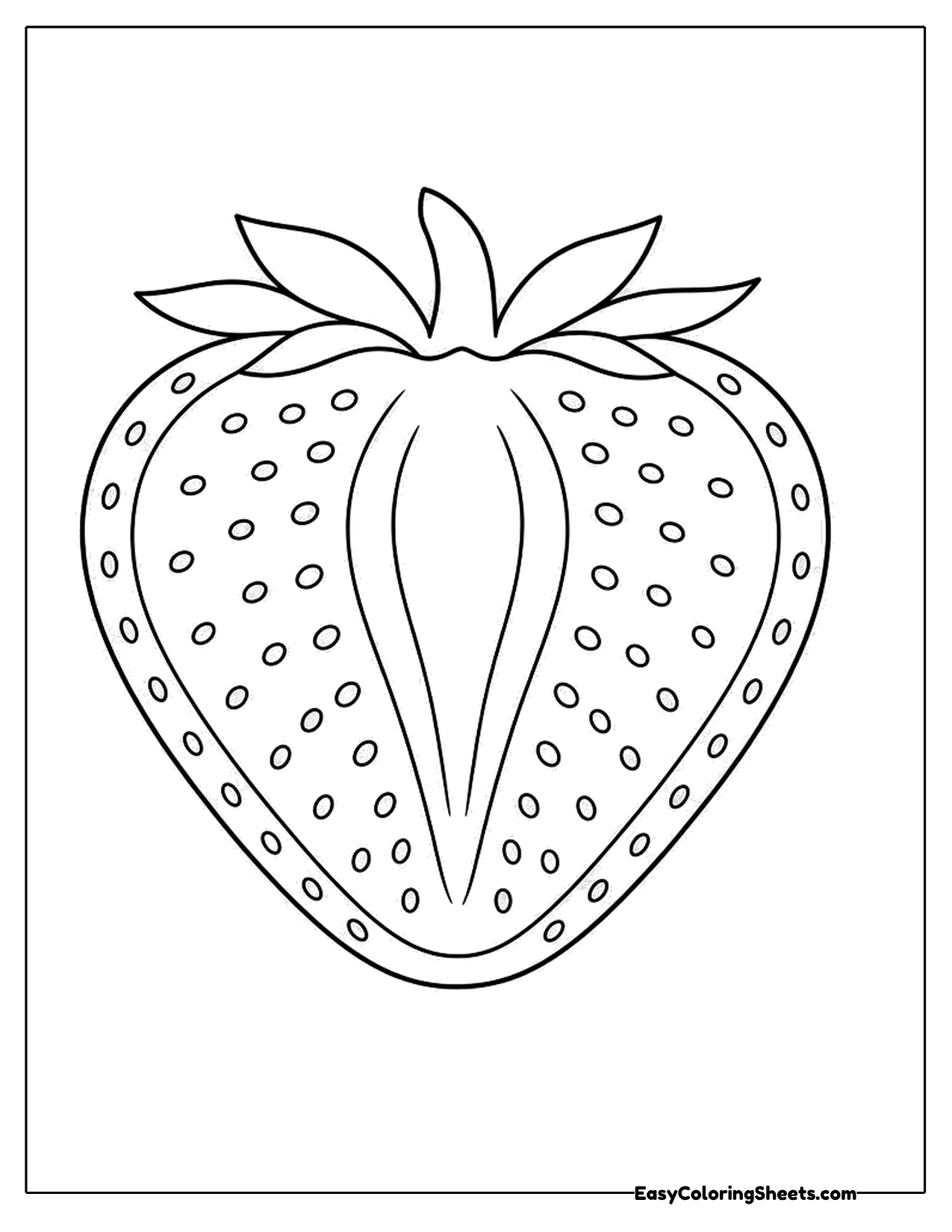 Strawberry cut in half showing its inside