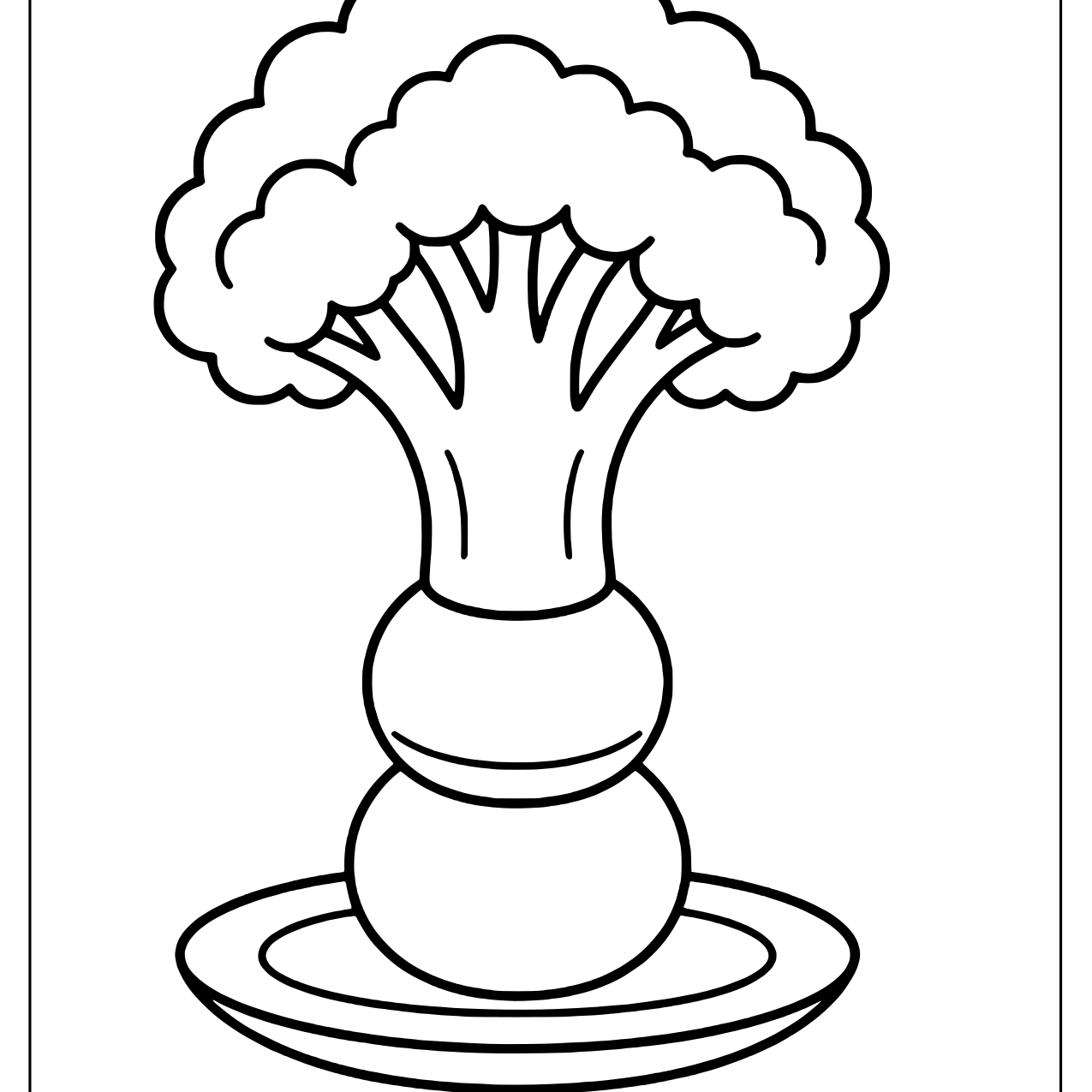 Broccoli floret on a stack of balls