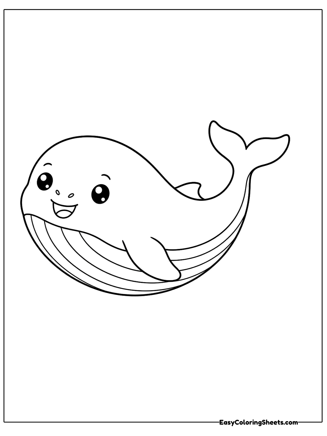 A whale shows off a belly with neat stripes.