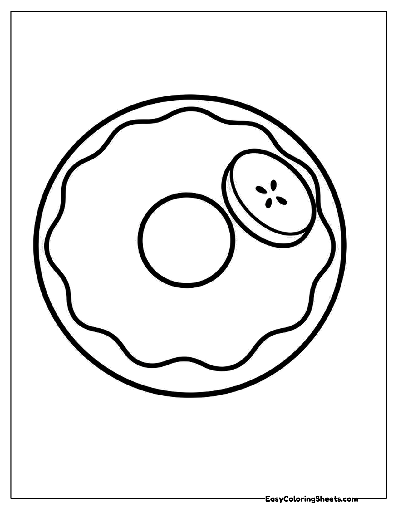Donut with an apple slice topping