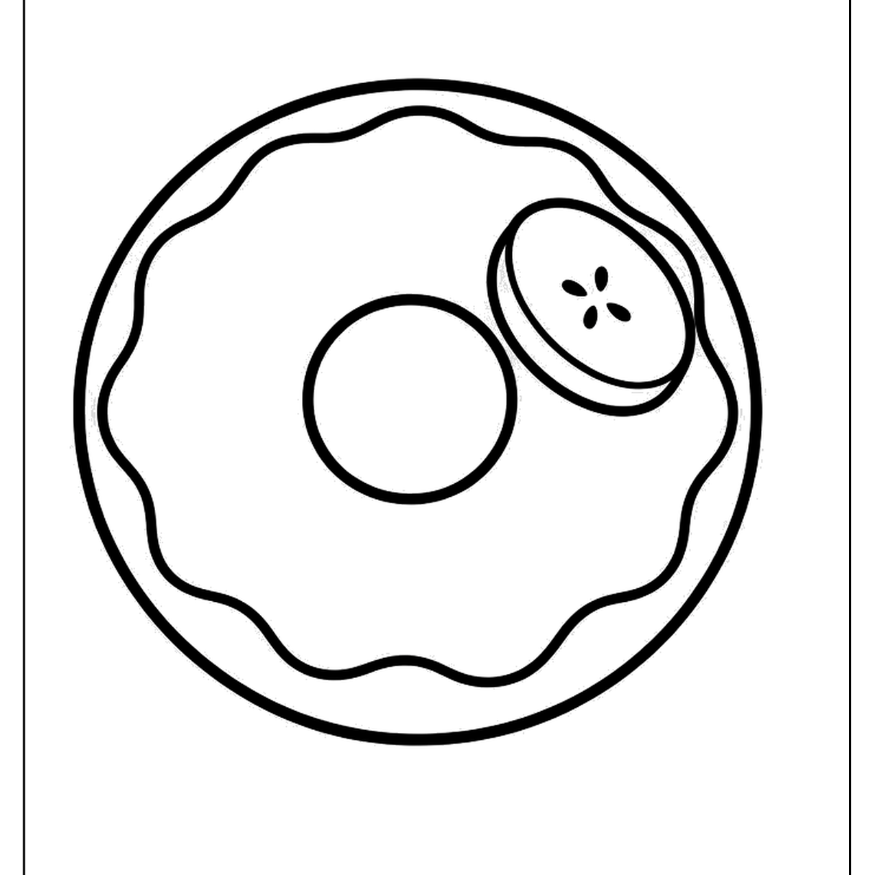 Donut with an apple slice topping