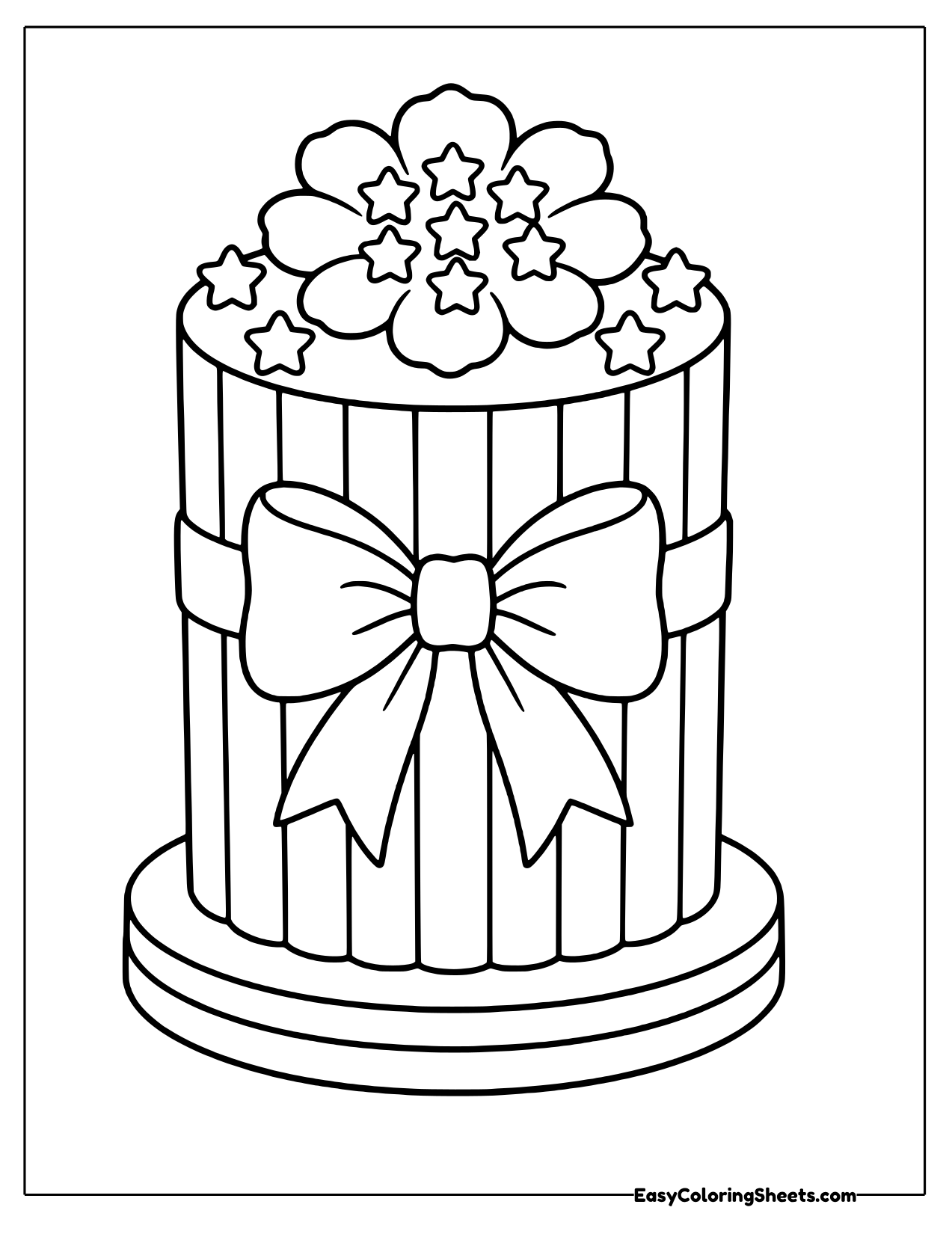 Fondant pillar cake with a big bow
