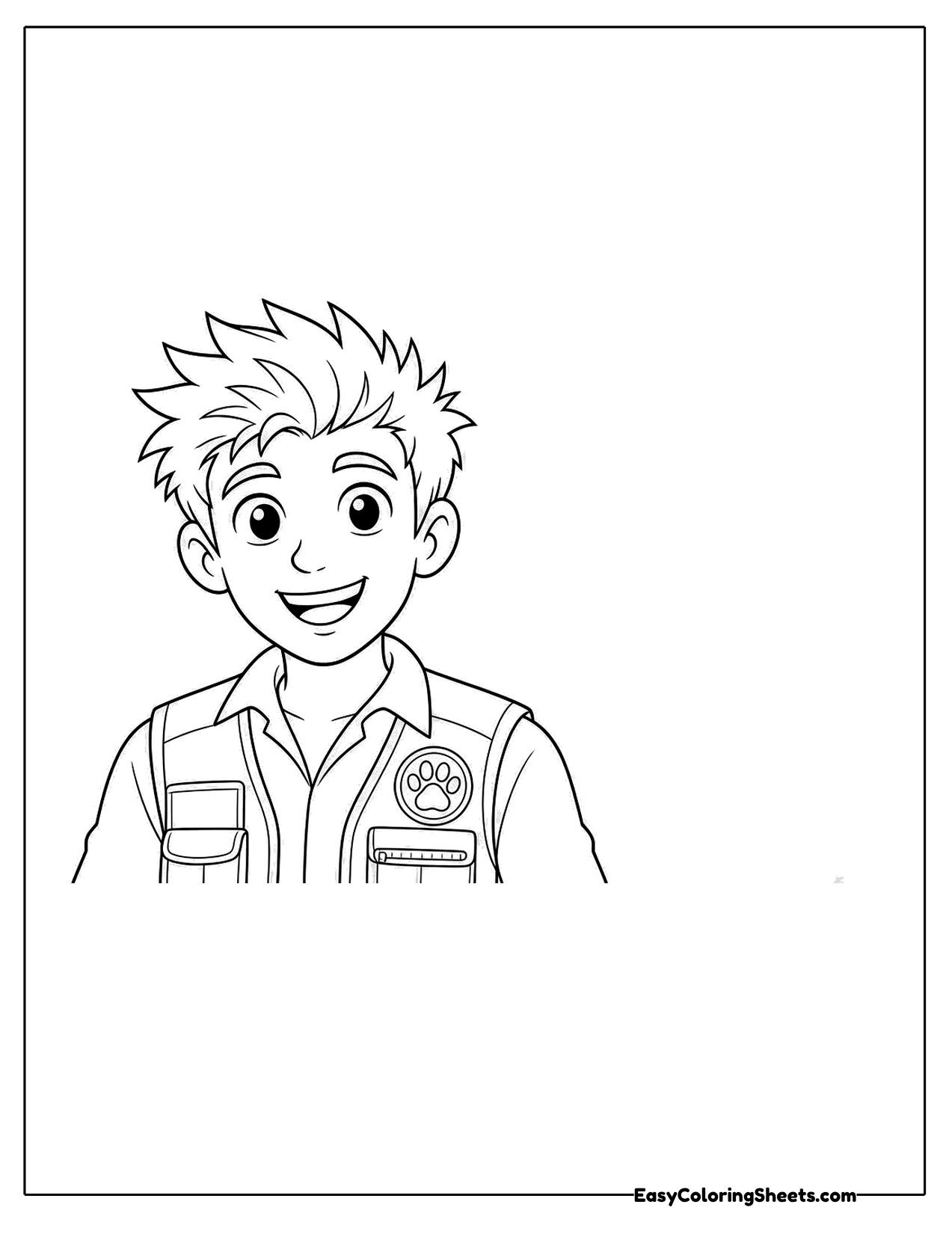 Young adventurer with spiky hair