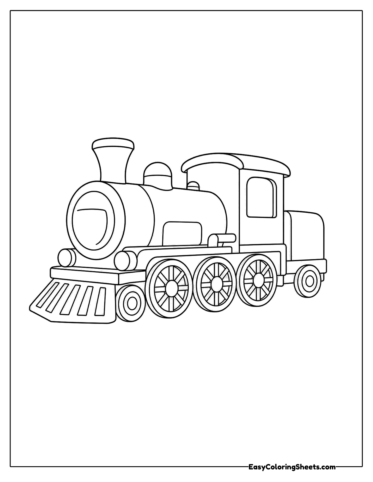 Classic steam engine in side profile