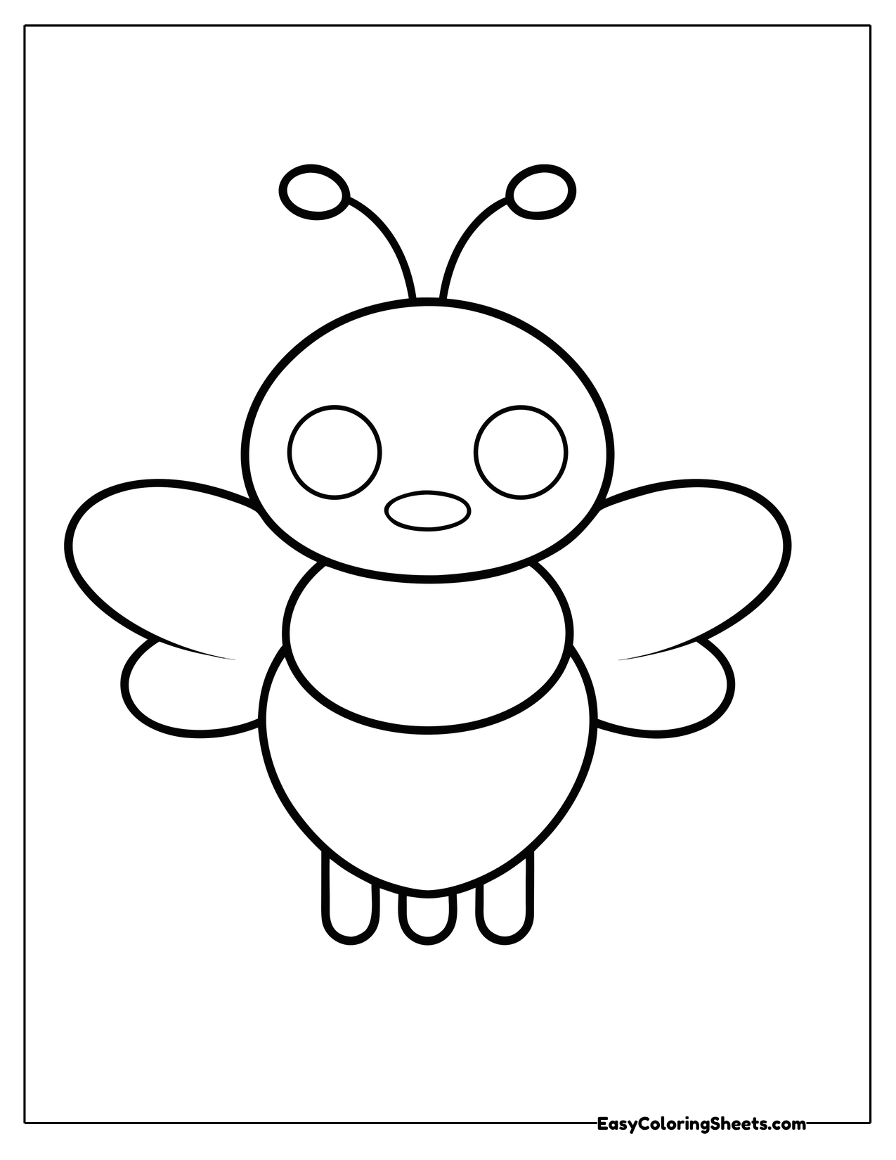 Easy bee with simple shapes