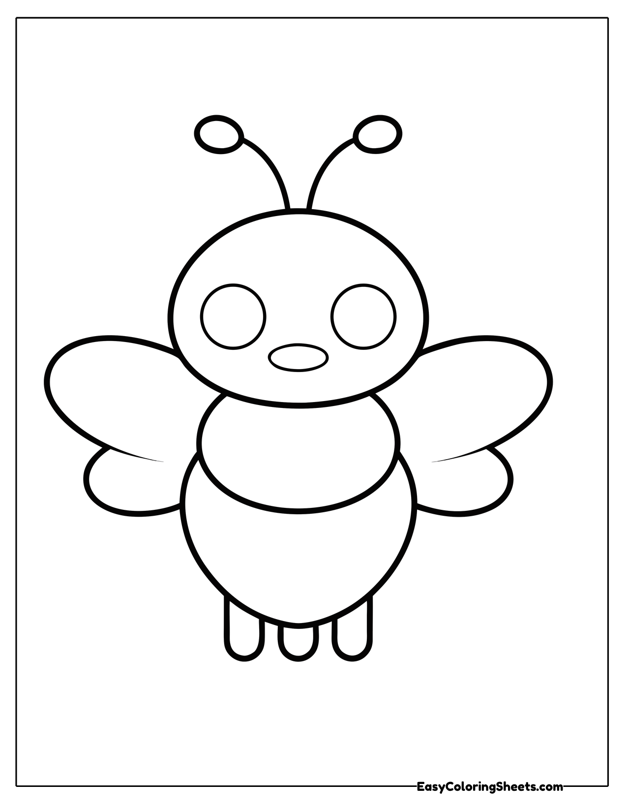 Easy bee with simple shapes