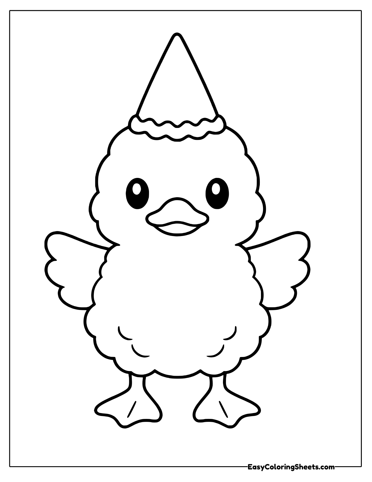Duckling wearing a party hat