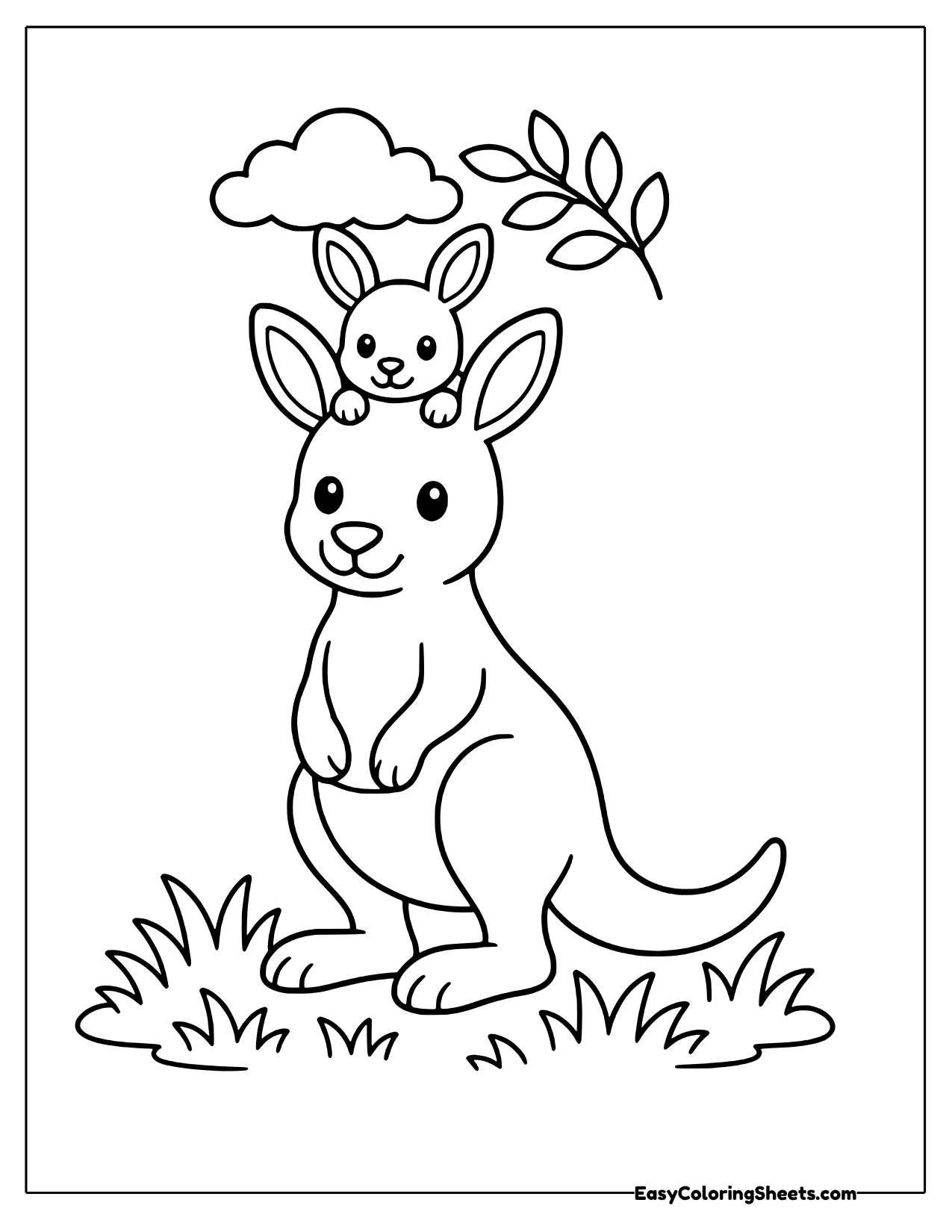 Kangaroo with a joey peeking over its head