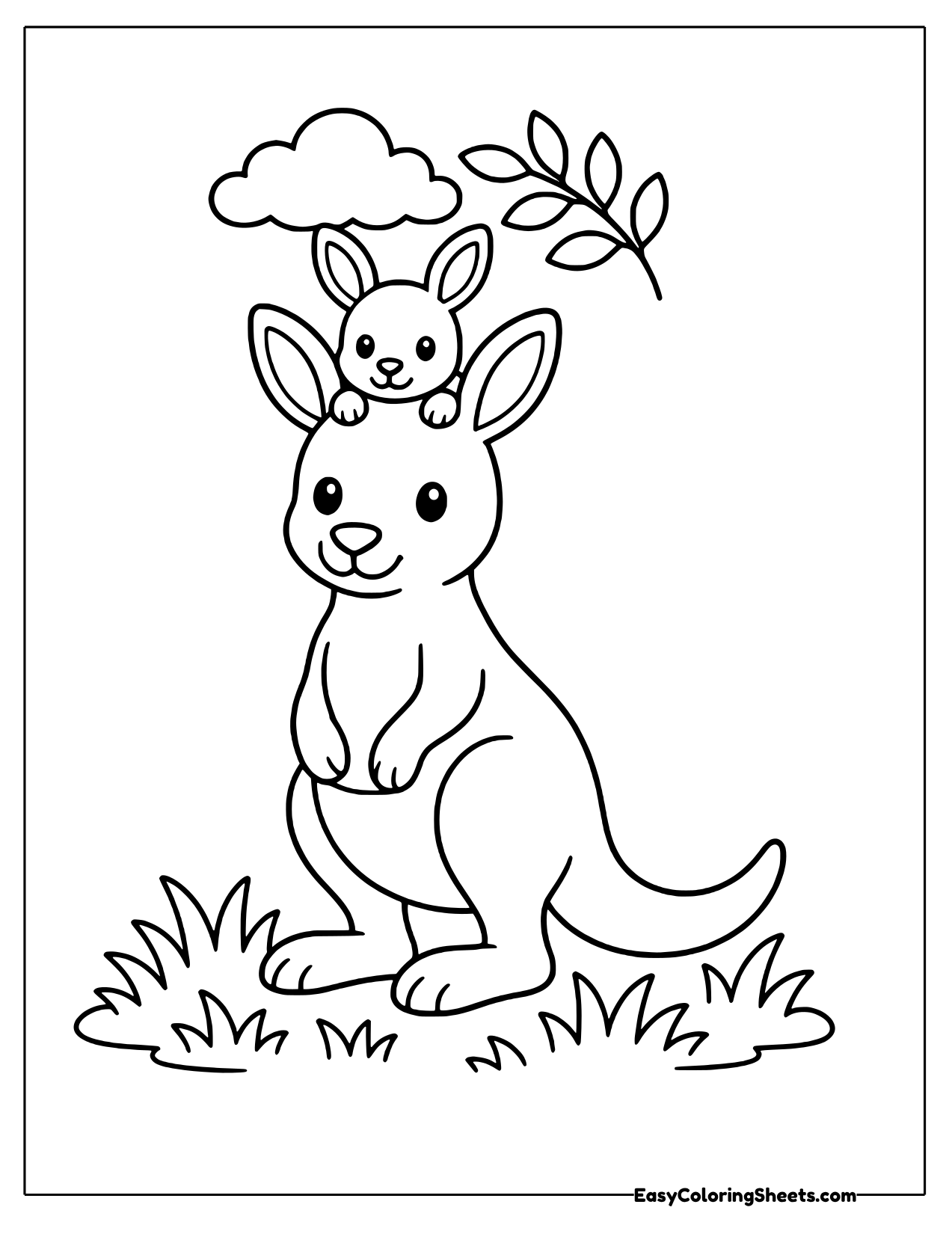 Kangaroo with a joey peeking over its head