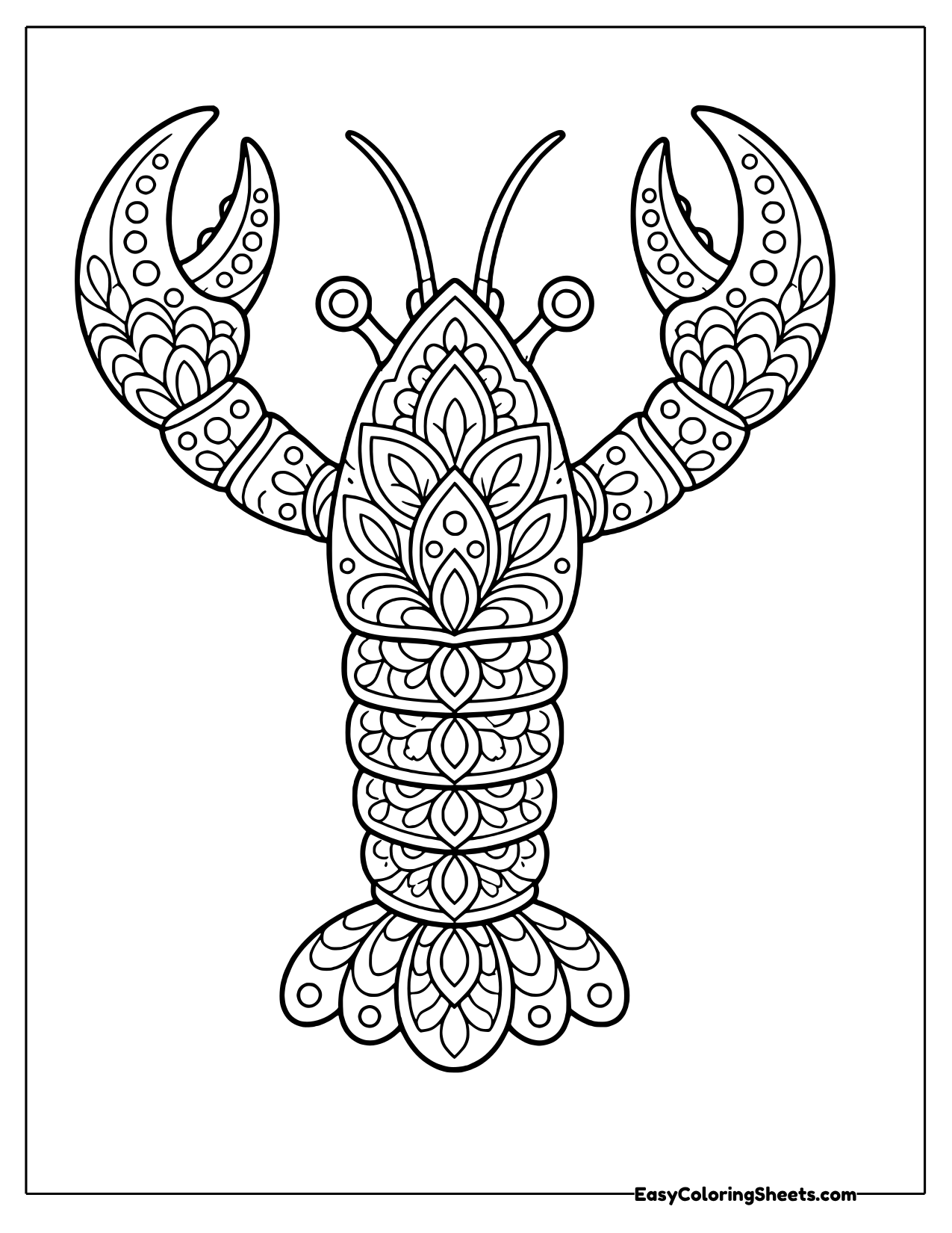 Lobster filled with mandala patterns