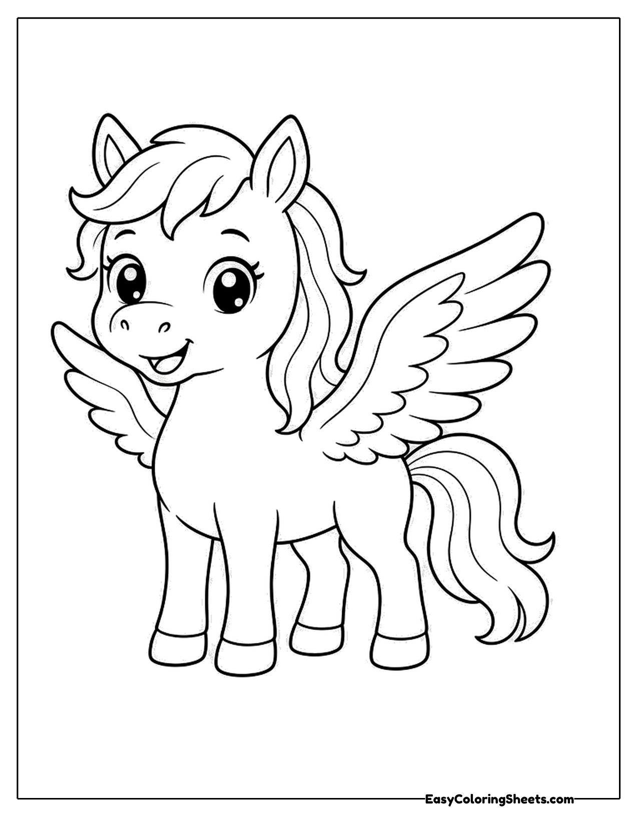 Cute winged horse character