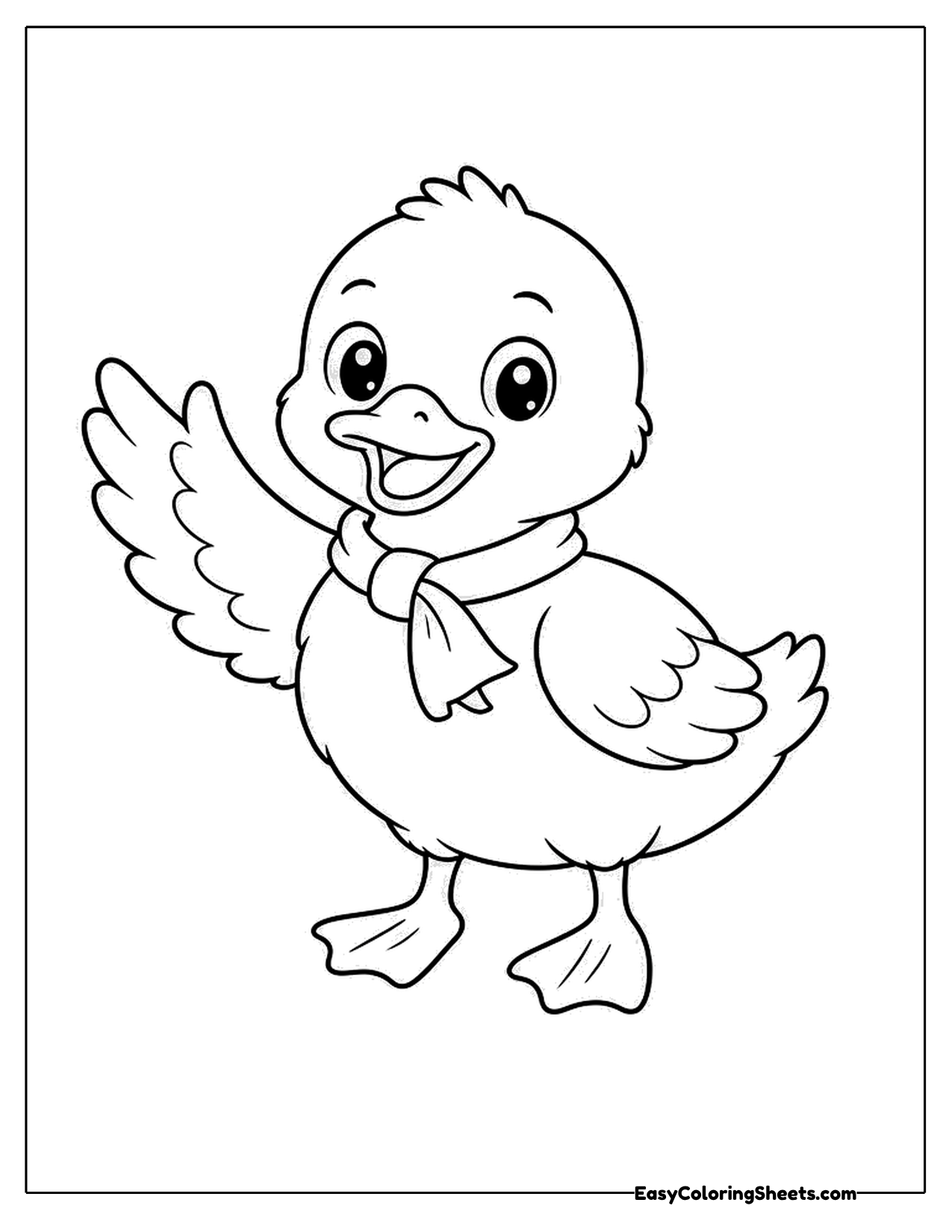 Cute duckling character with a scarf