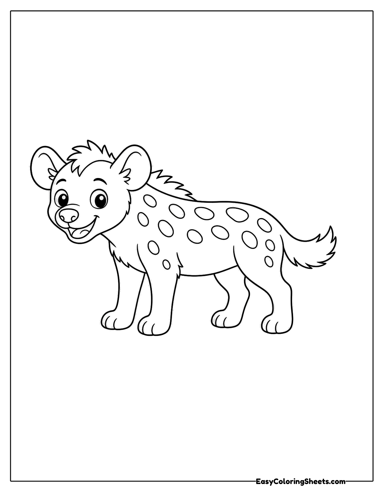 Small spotted hyena walking sideways