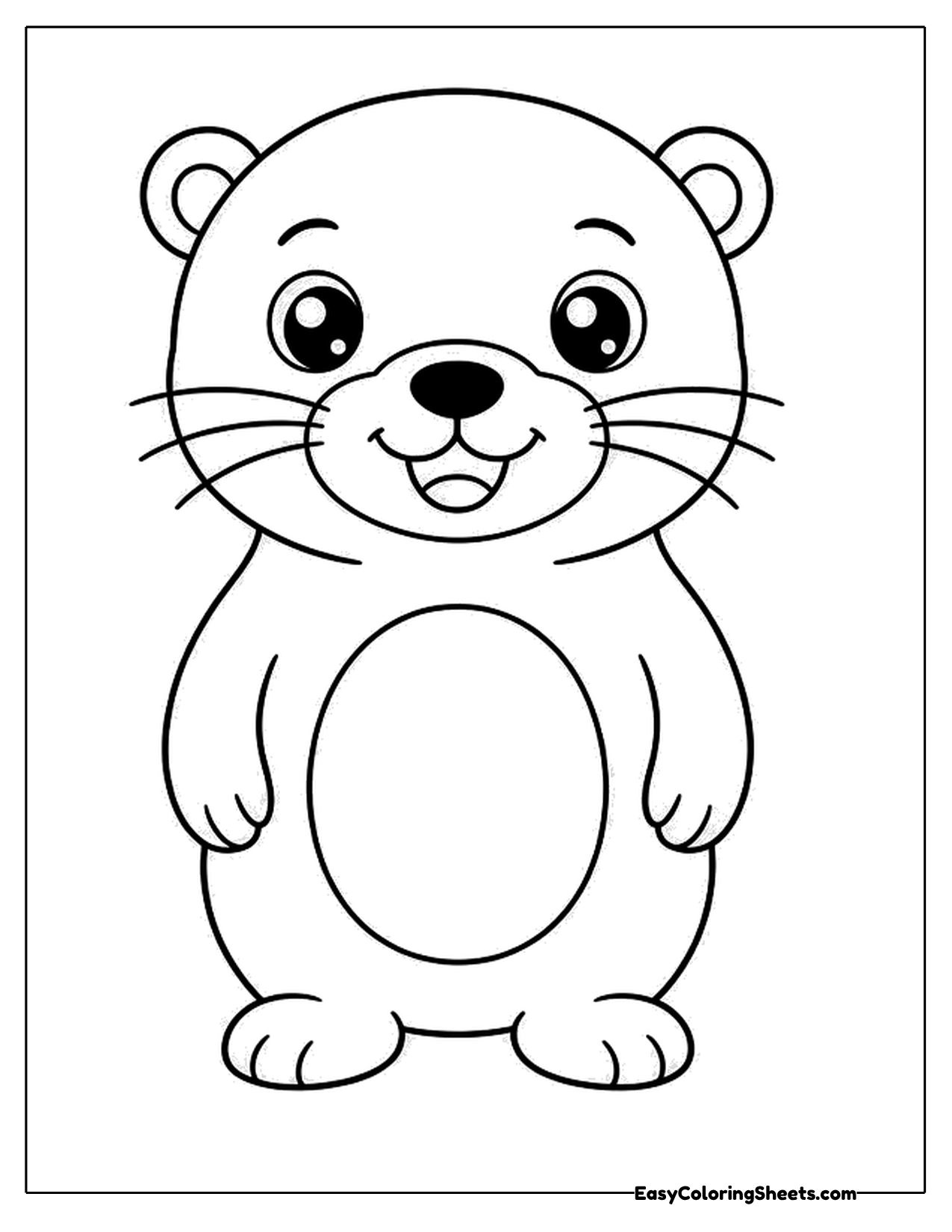 Round cartoon otter character