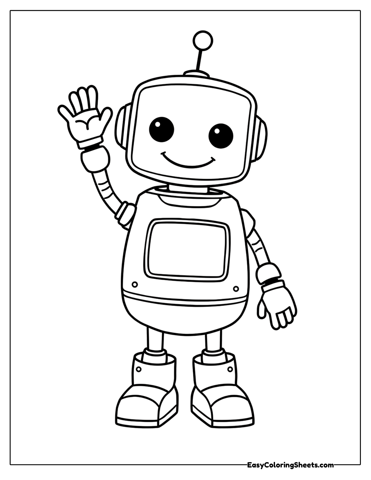 Friendly robot waving