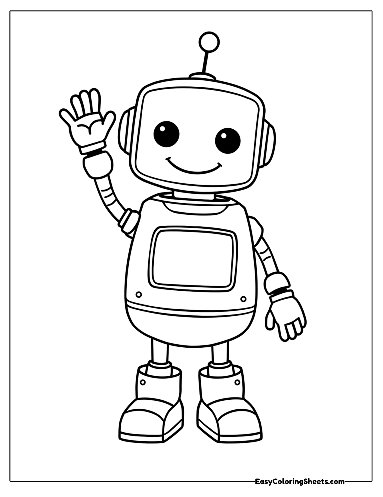 Friendly robot waving