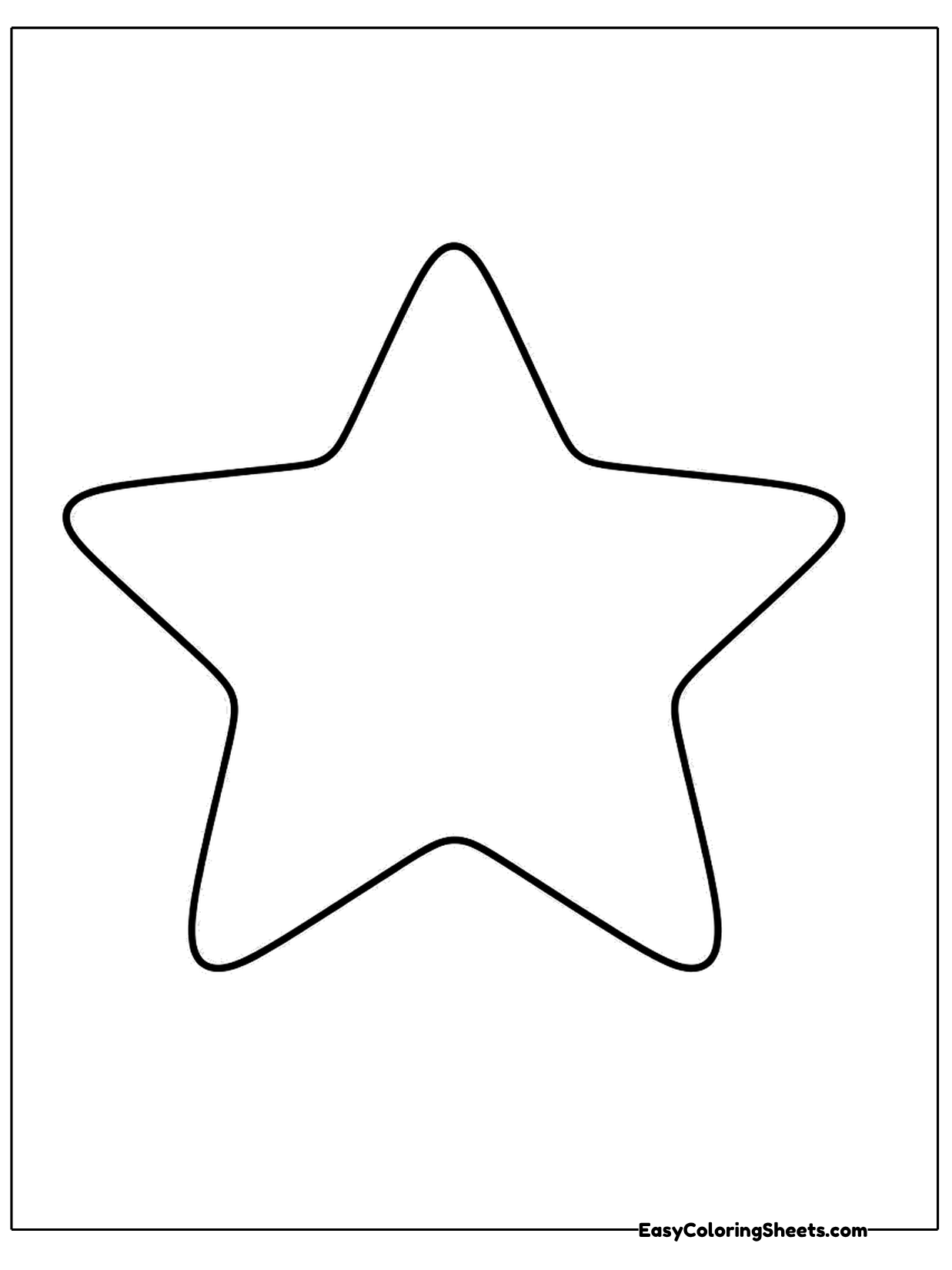 A simple star with five rounded points fills the page with no extra lines.