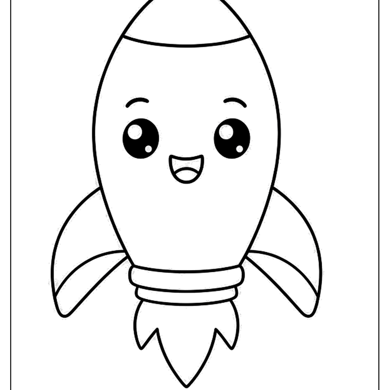Smiling rocket character