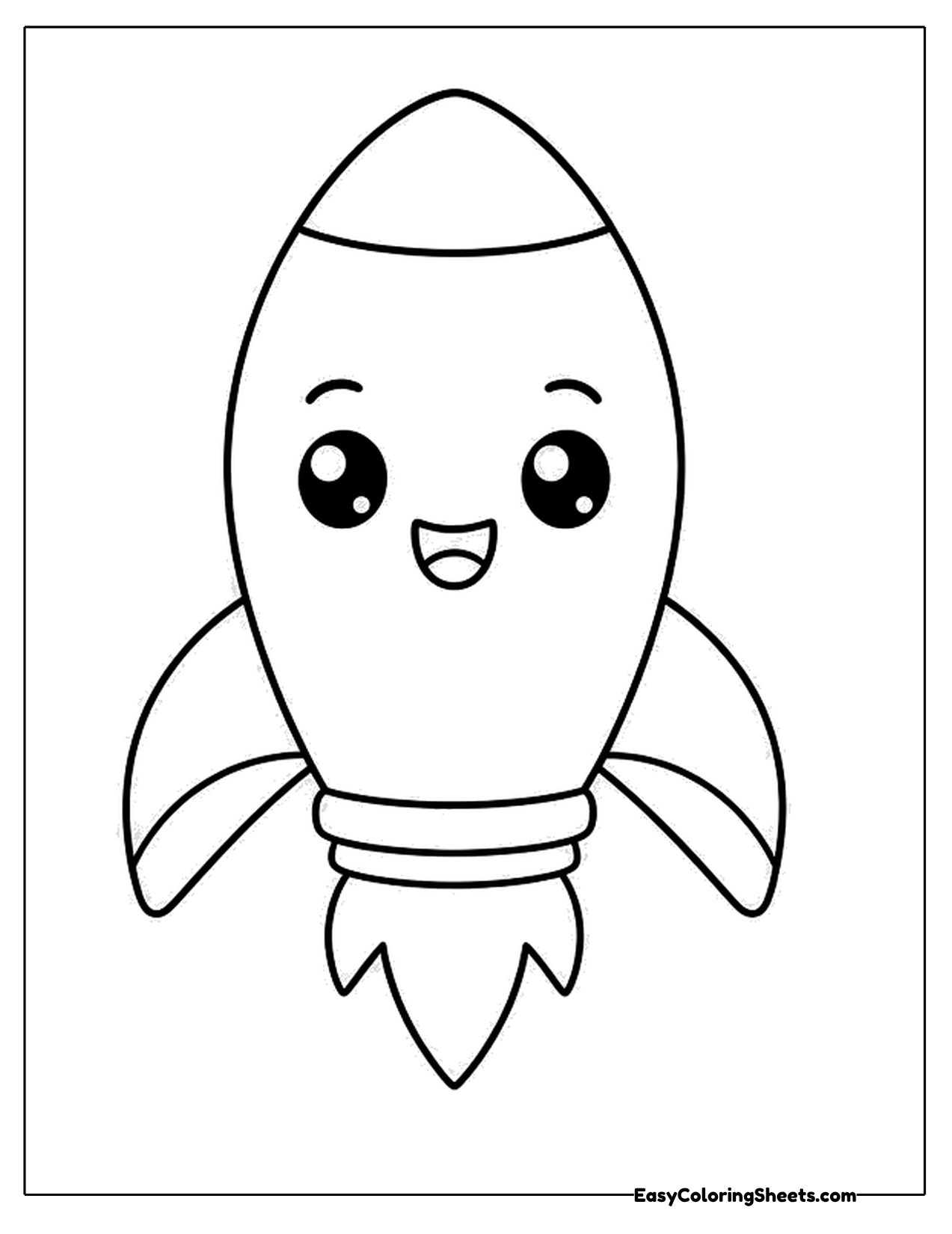 Smiling rocket character
