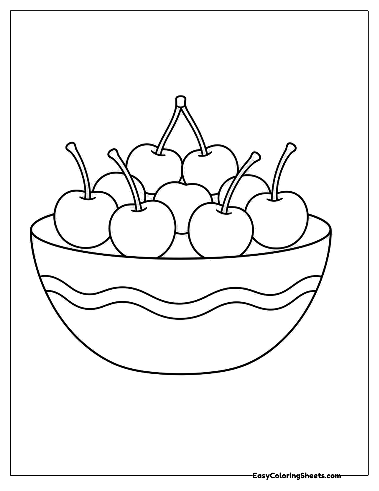 Bowl filled with cherries and stems