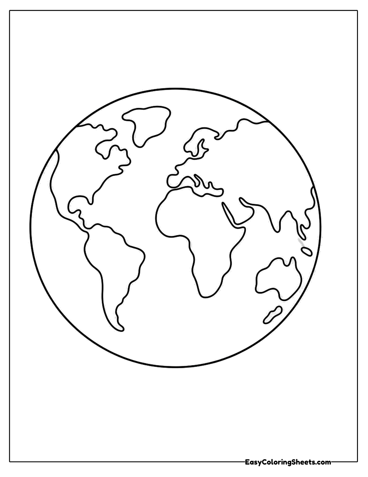 Simple round Earth with continents