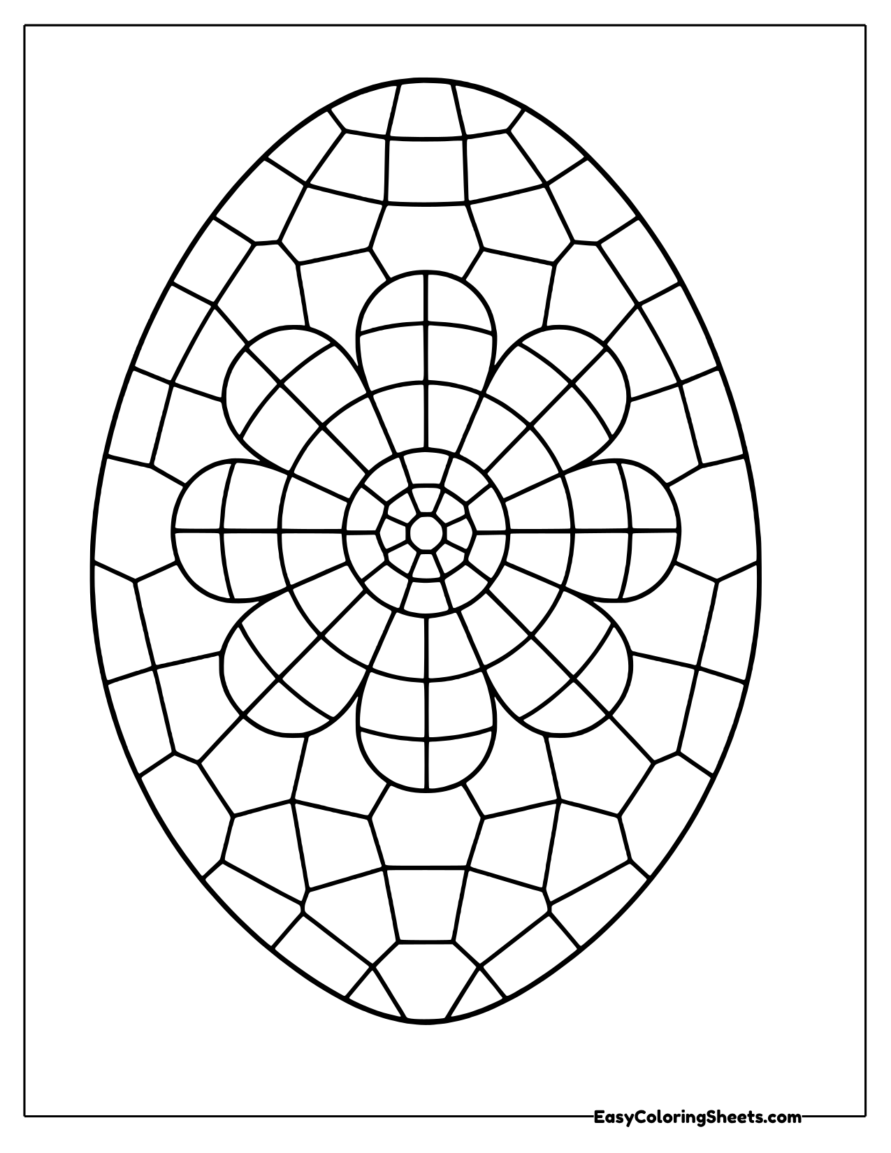Mosaic egg with a flower pattern
