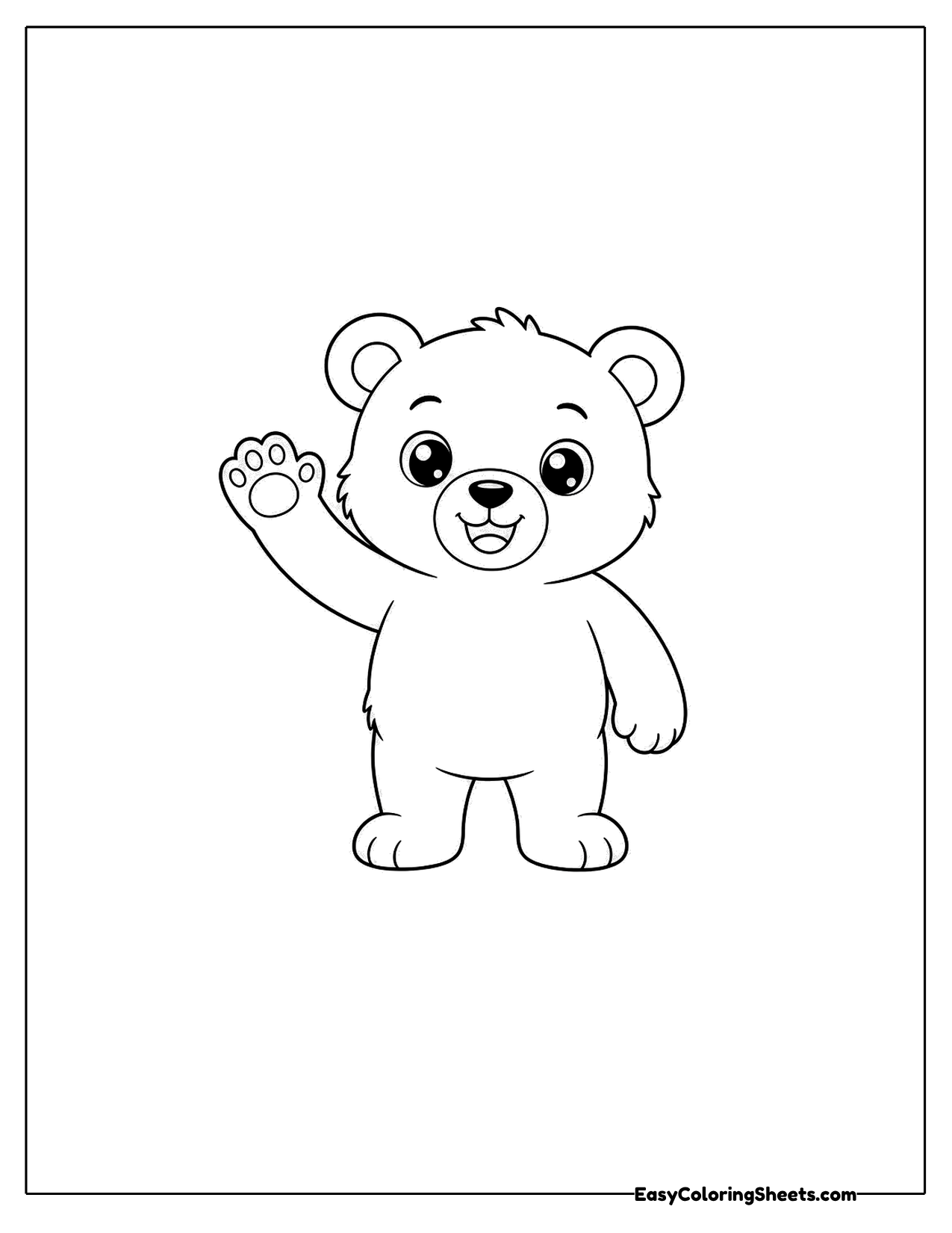 Bear cub waving a paw