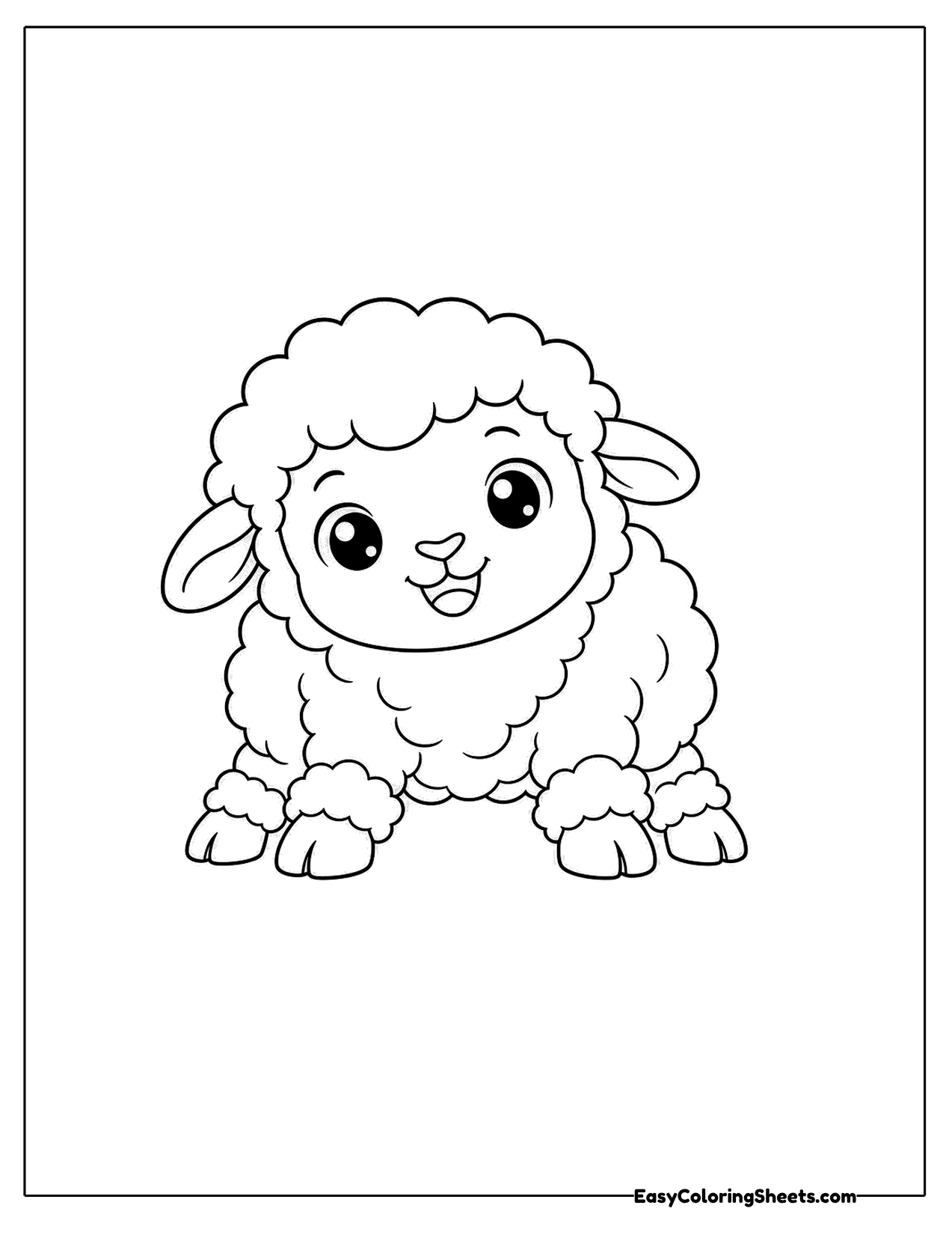 Sheep with extra fluffy wool on its legs