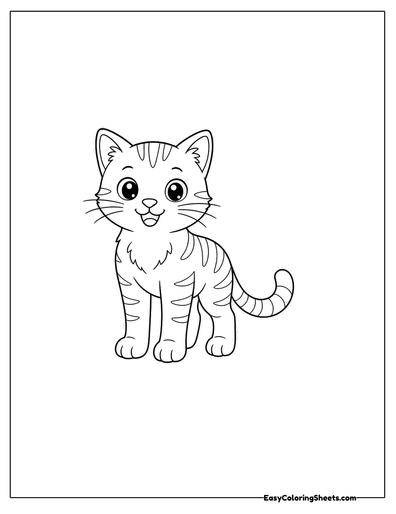Standing striped tabby kitten