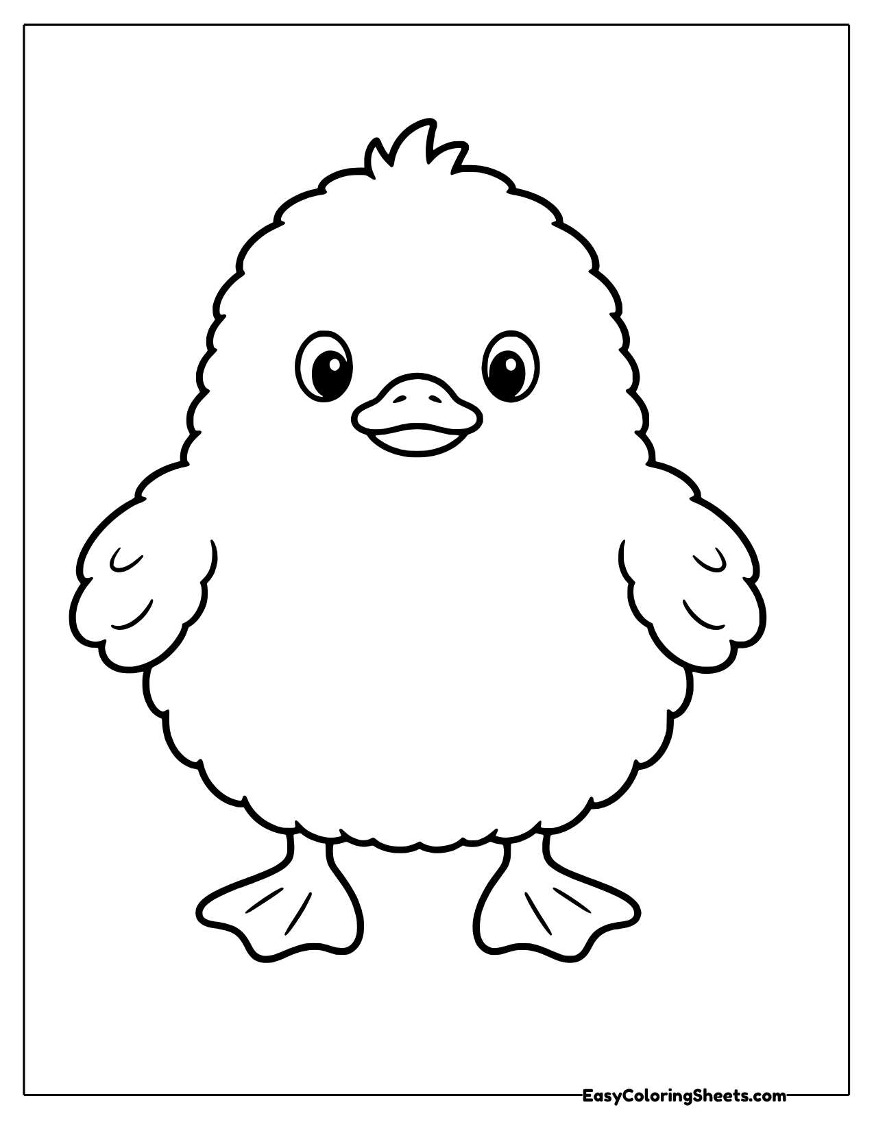 Chubby duckling standing like a hero