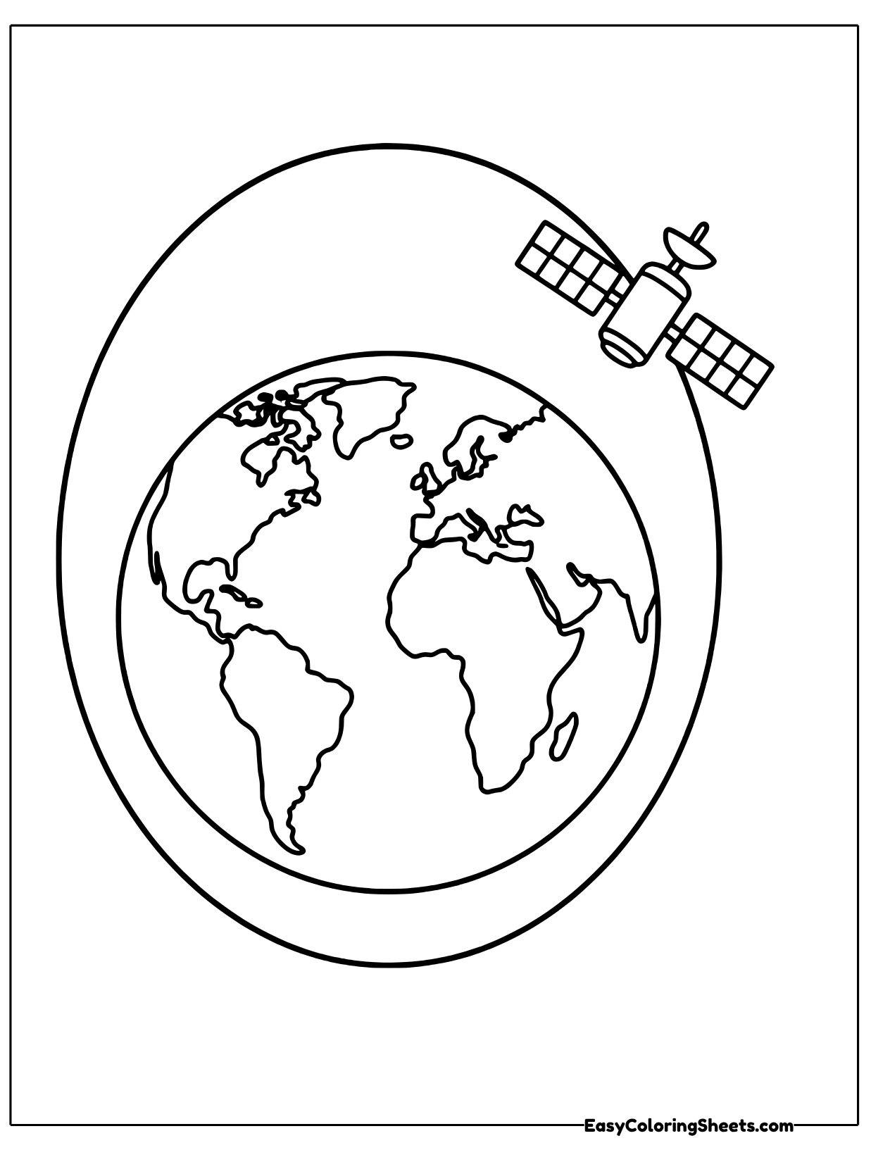A satellite flies along an orbit ring around the Earth.