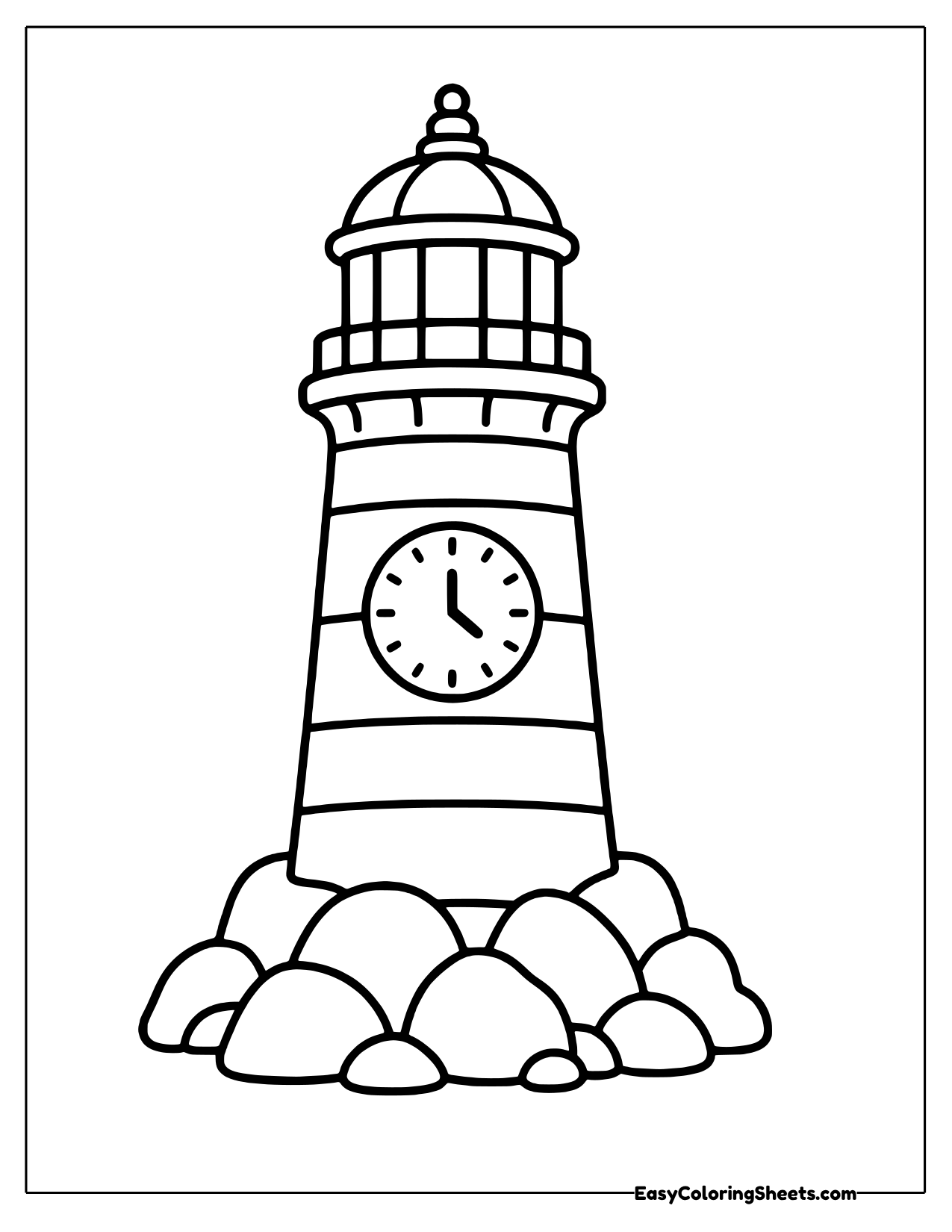 Lighthouse with a clock in its tower