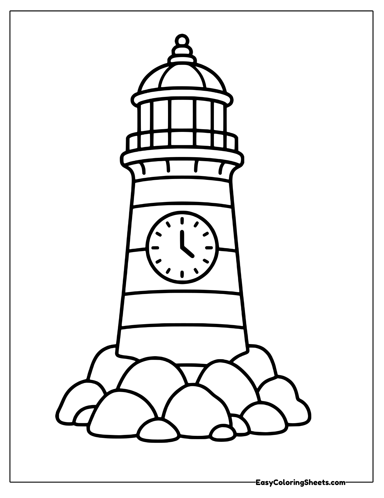 Lighthouse with a clock in its tower