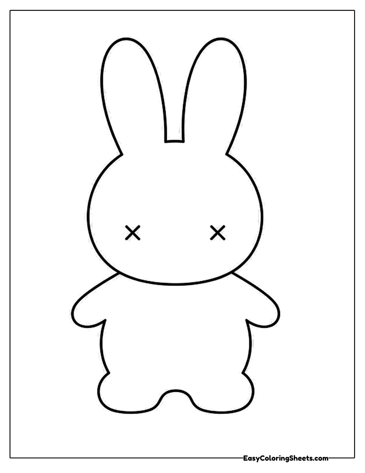 Simple standing bunny with x eyes