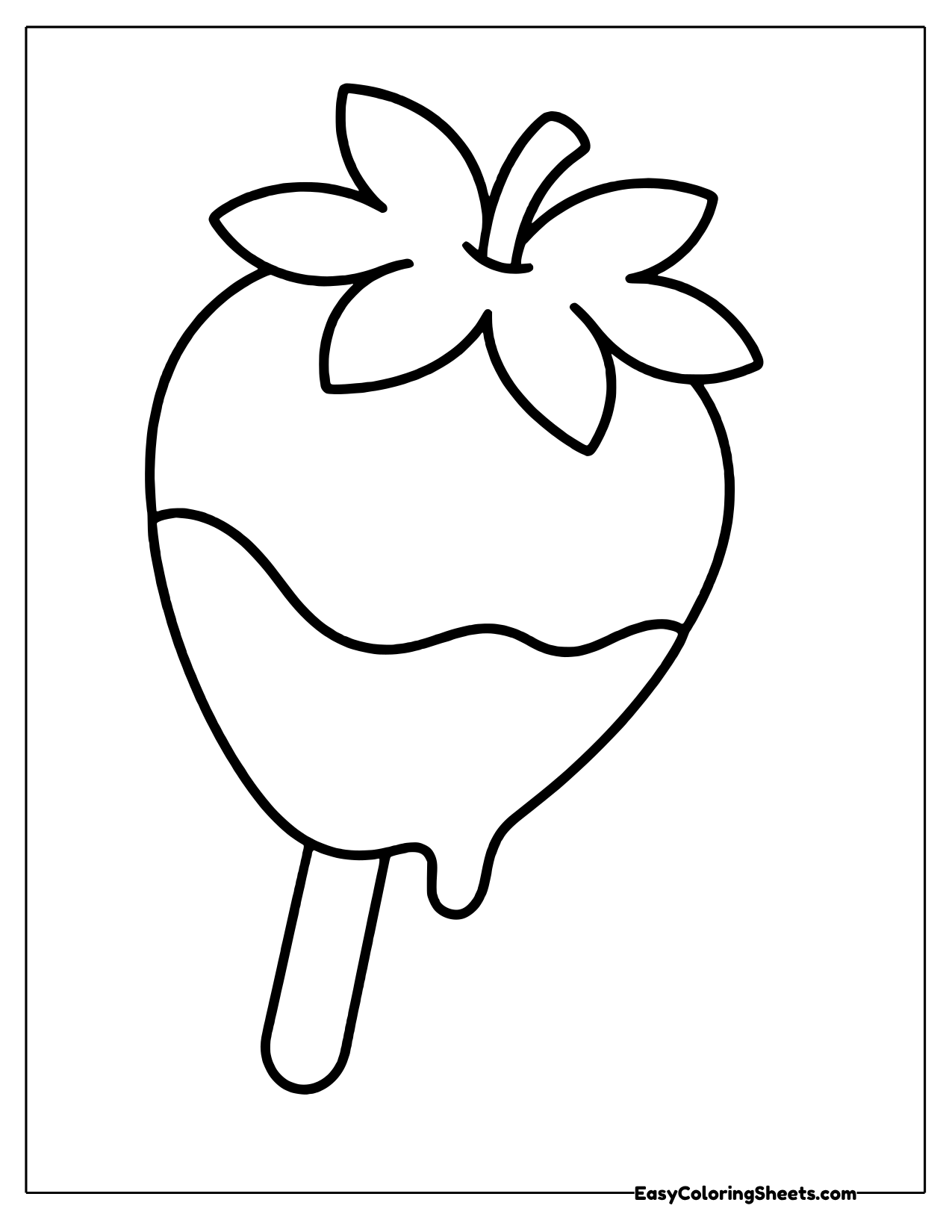 Strawberry on a stick dipped in dripping chocolate