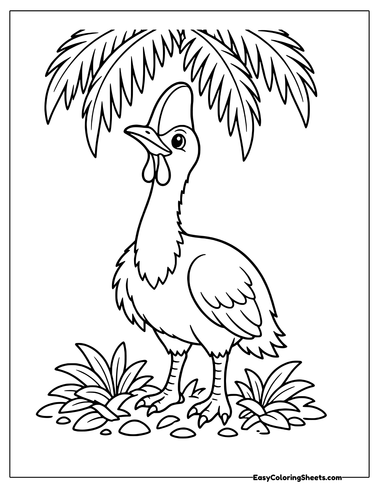 Cassowary with its head raised high