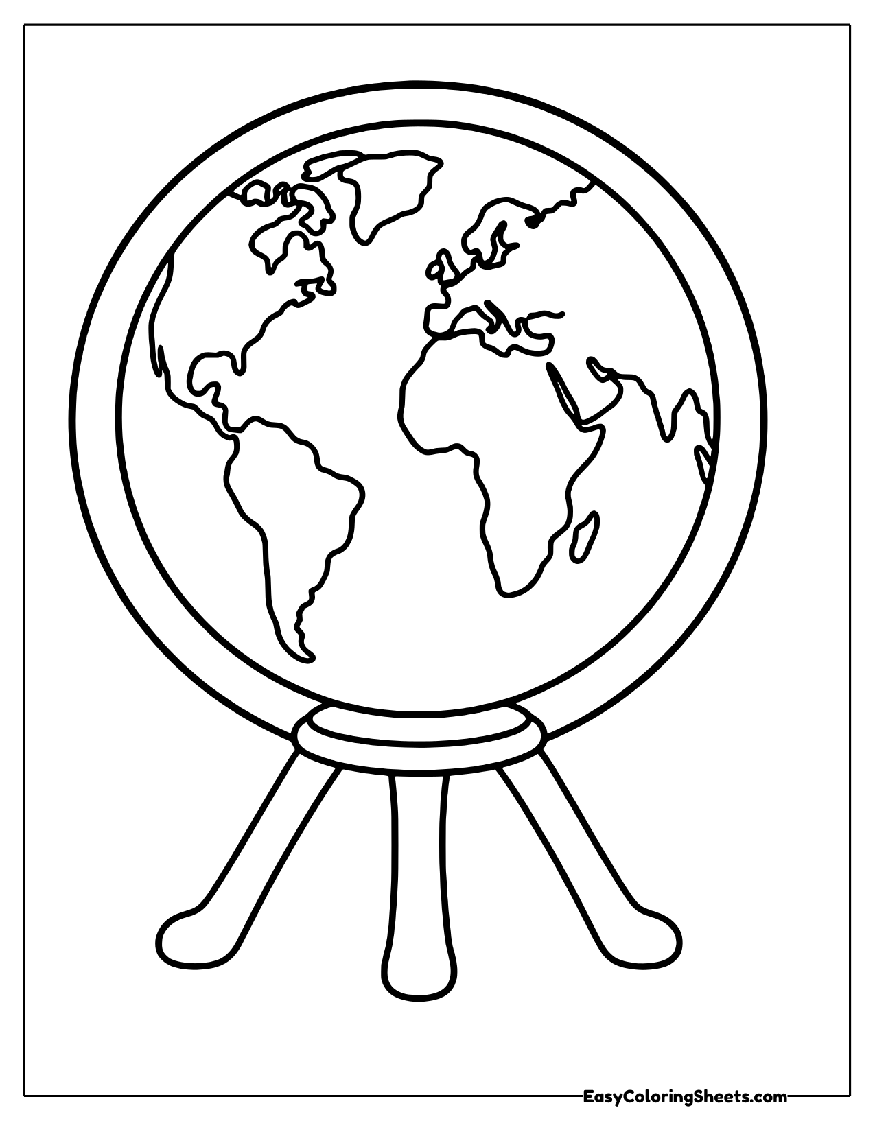 Globe on a tripod stand