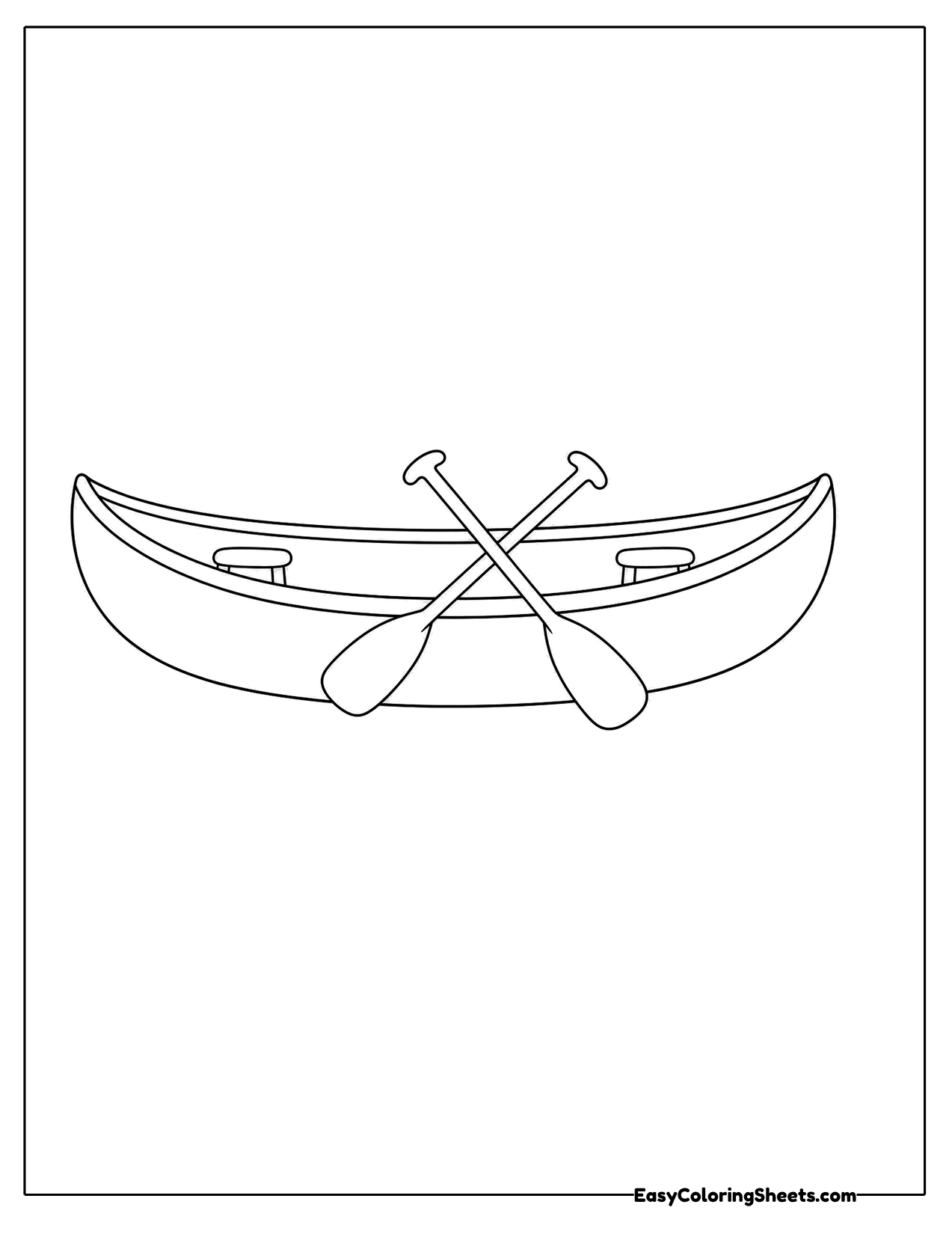 Canoe with two crossed paddles inside