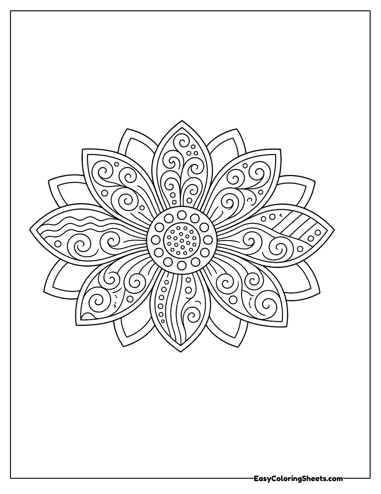 Zentangle flower mandala
