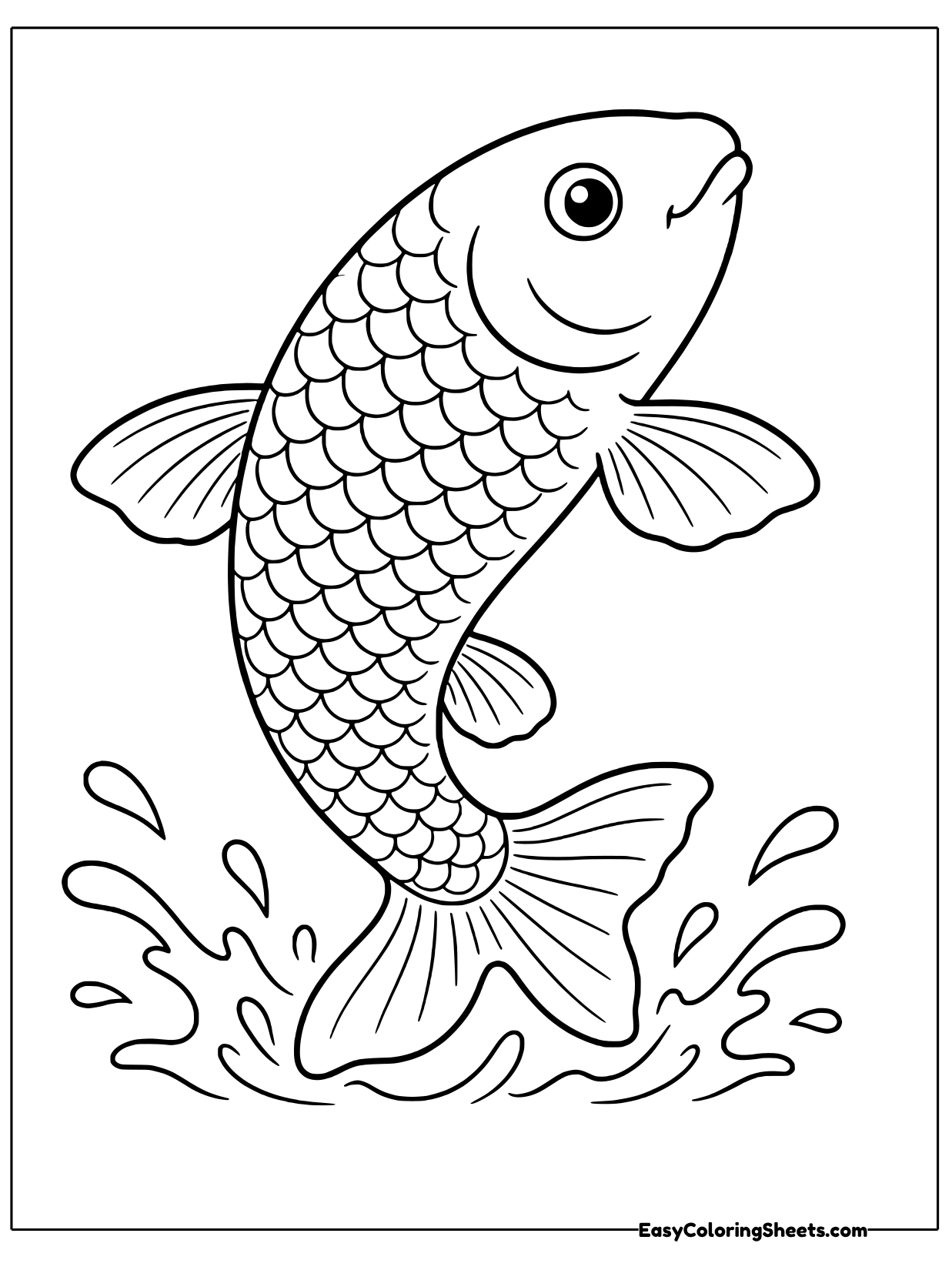A strong carp jumps from the water with its body arched and tail kicking up a splash below.