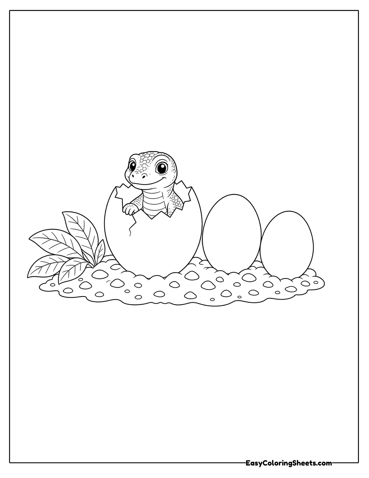 Baby Komodo dragon hatching from an egg