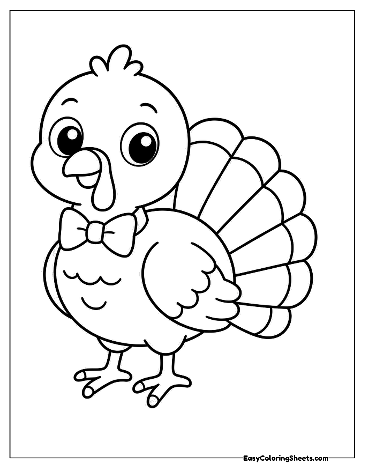 Cartoon turkey wearing a bow tie