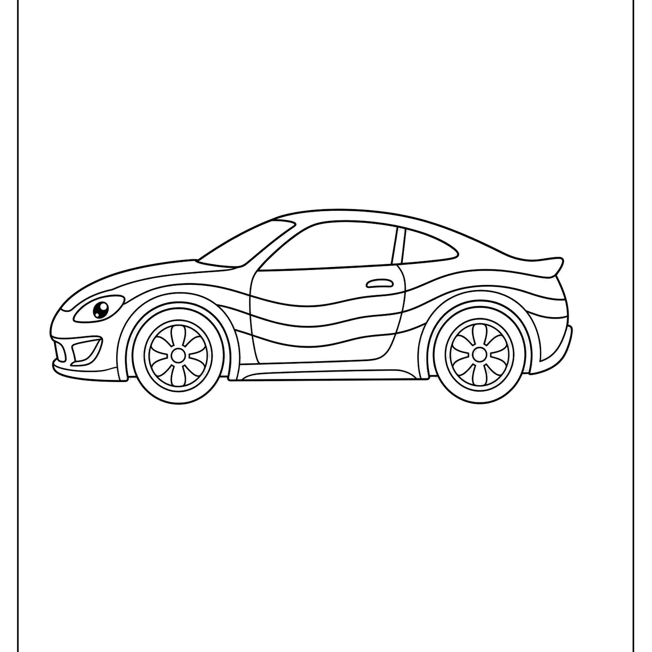 Sleek sports car side view