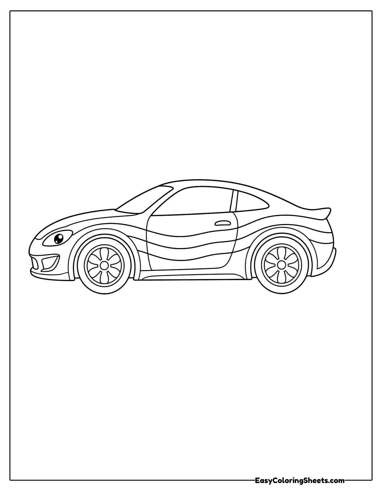 Sleek sports car side view