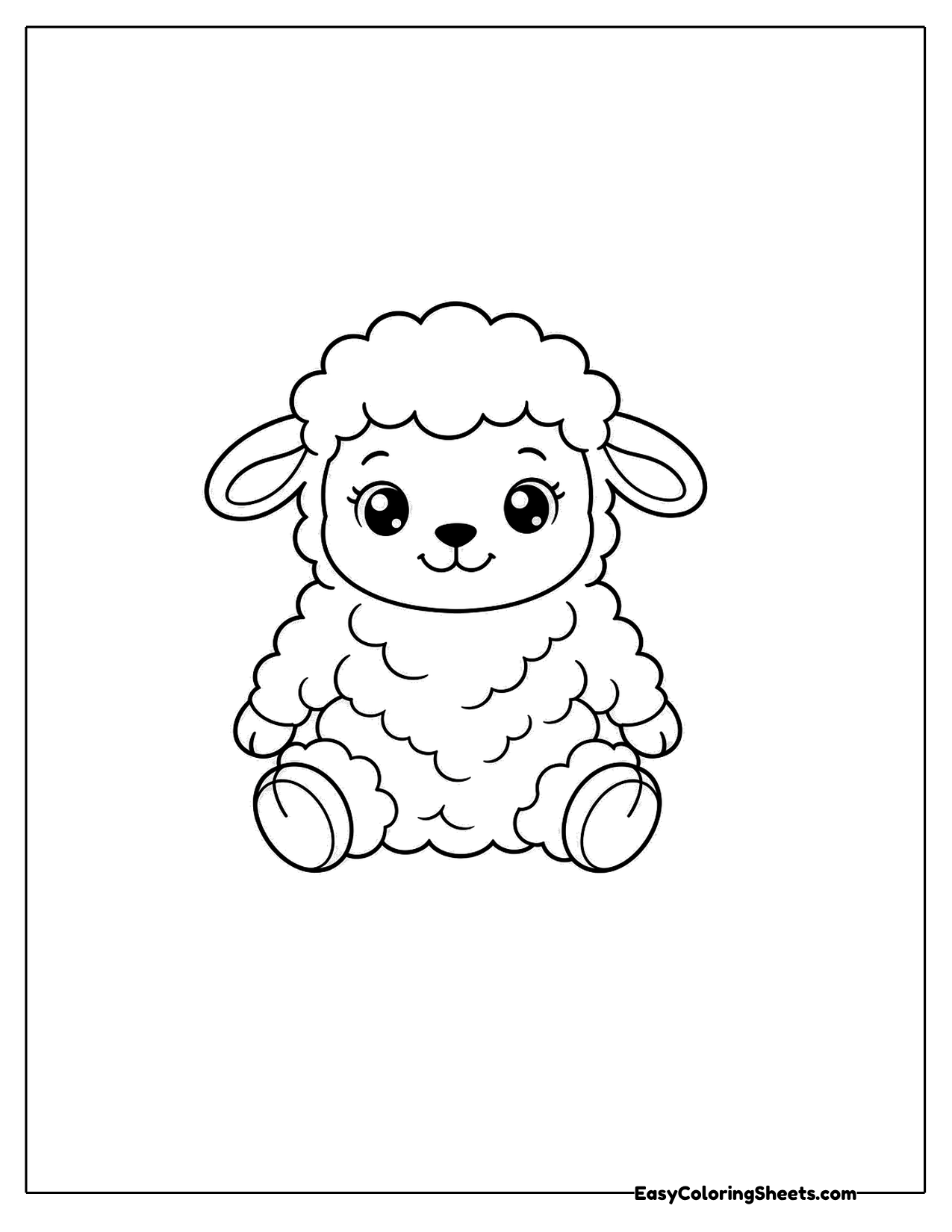 Sheep sitting down with legs out in front