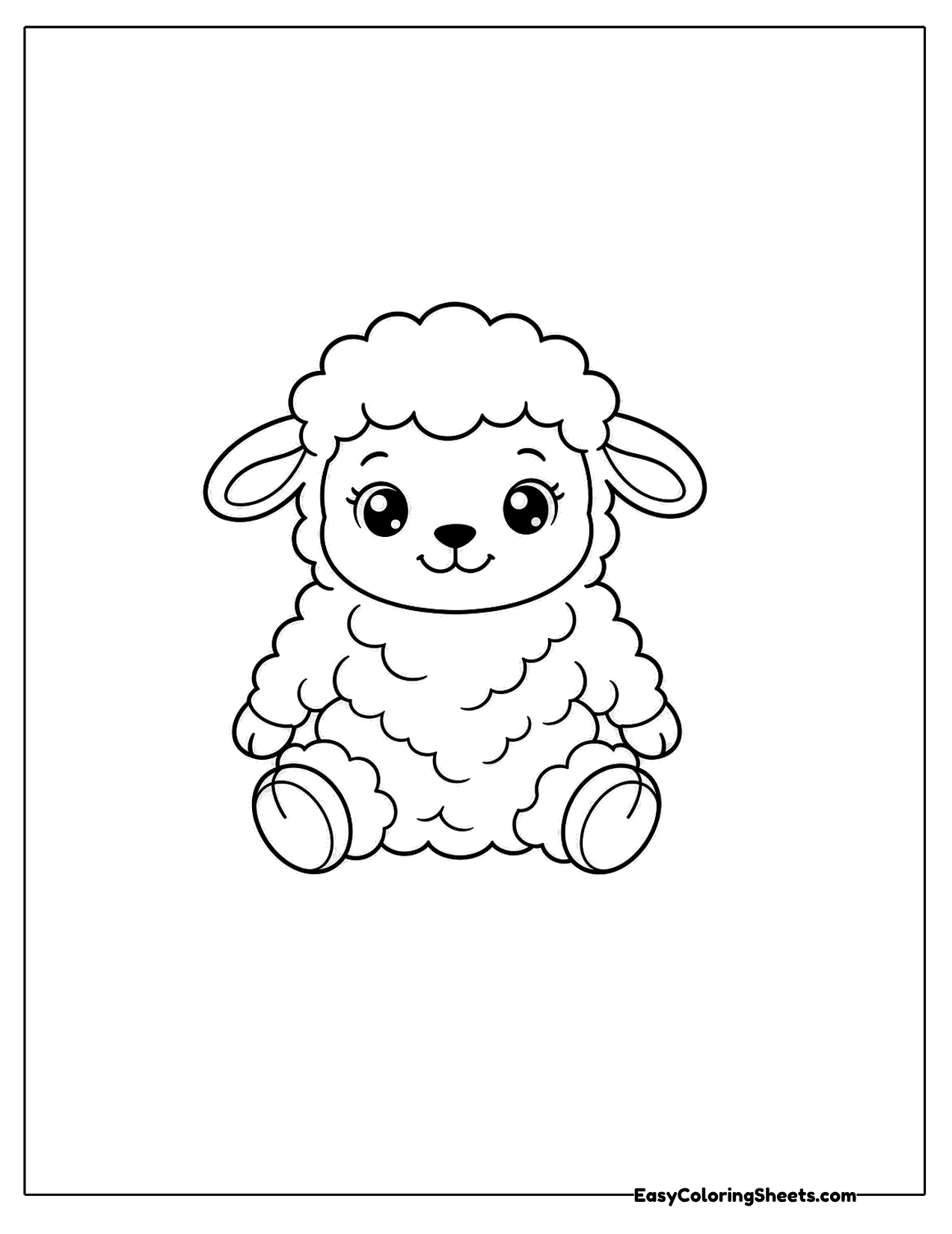 Sheep sitting down with legs out in front