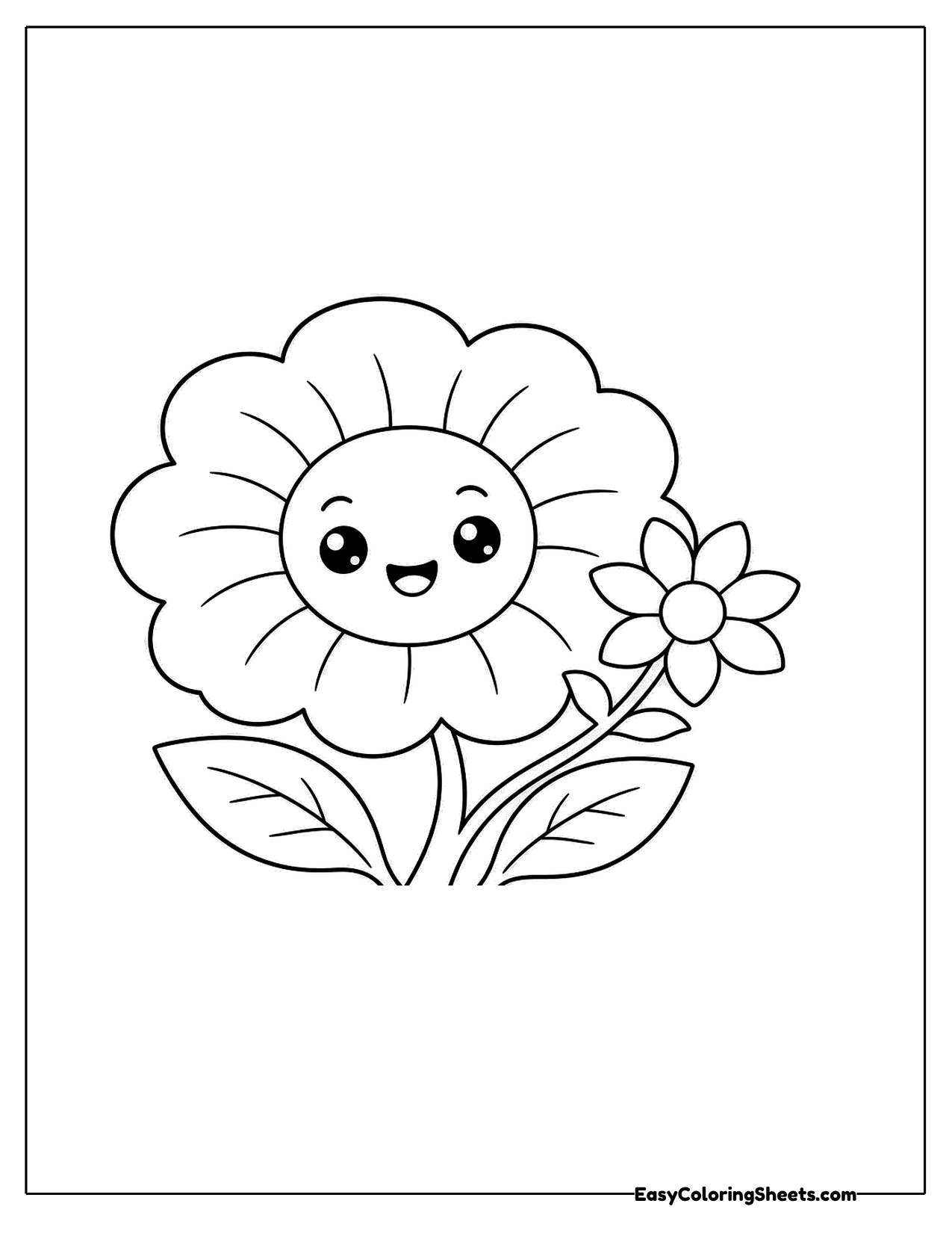 Smiling flower next to a tiny blossom