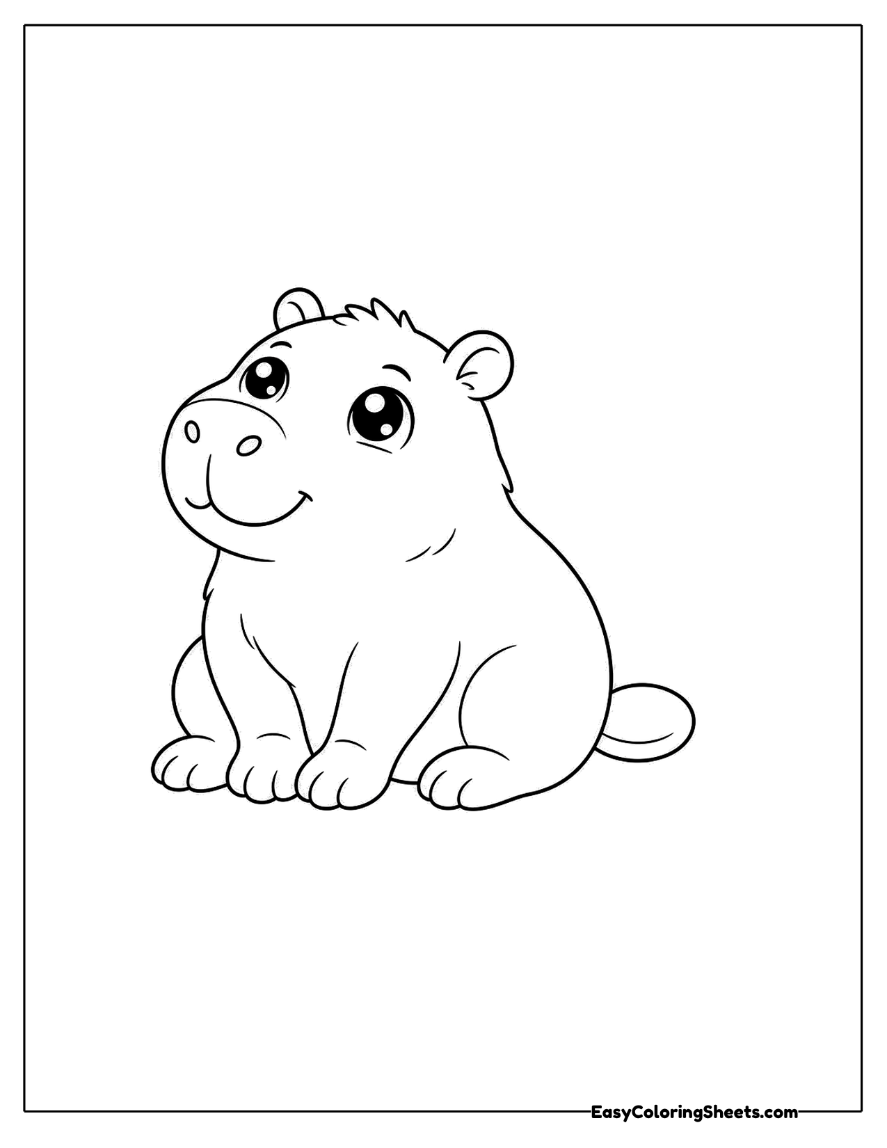 Capybara looking up at the sky