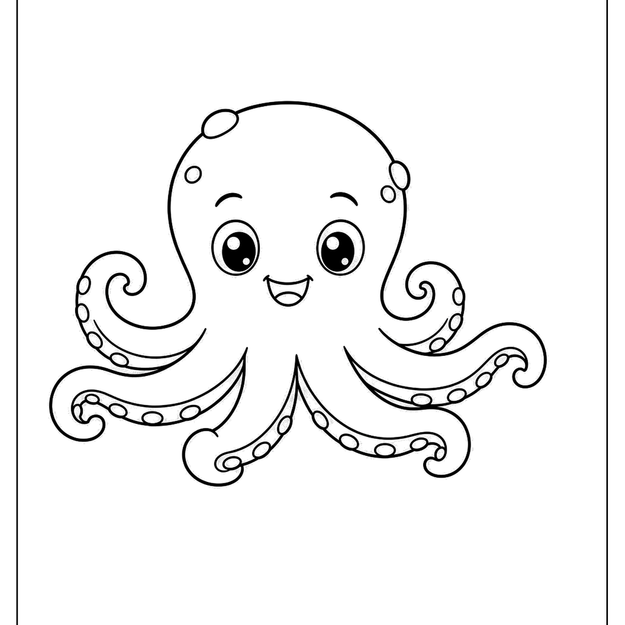 Baby octopus with curly arms