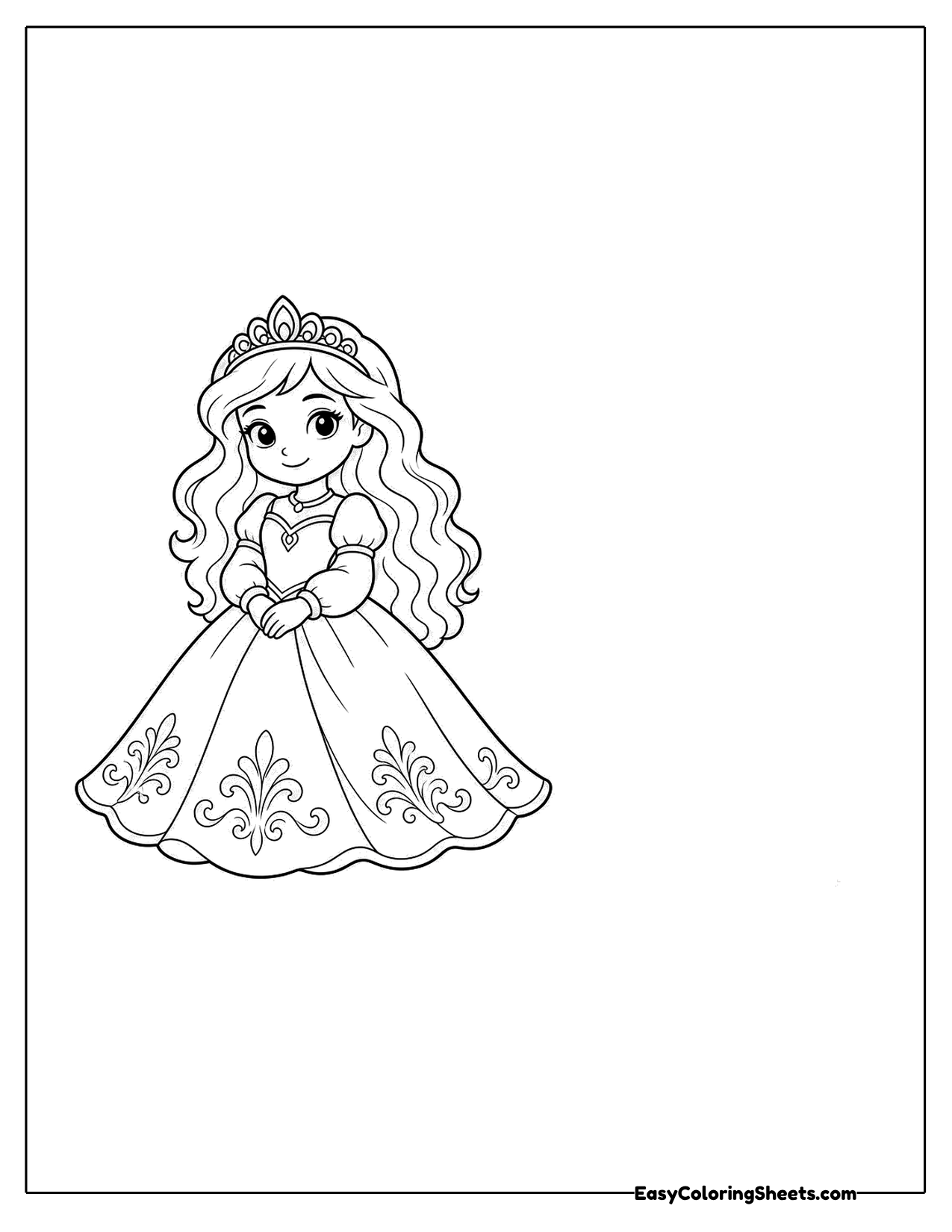 Princess in a flowing gown with a tiara